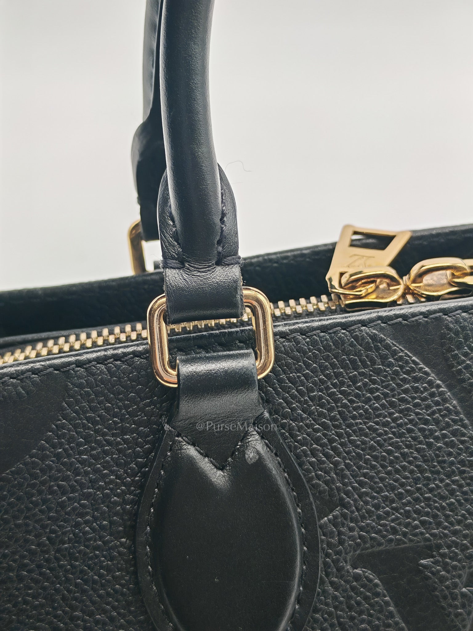 OnTheGo (OTG) East West in Black Empreinte Leather Two-Way Bag (Microchip)