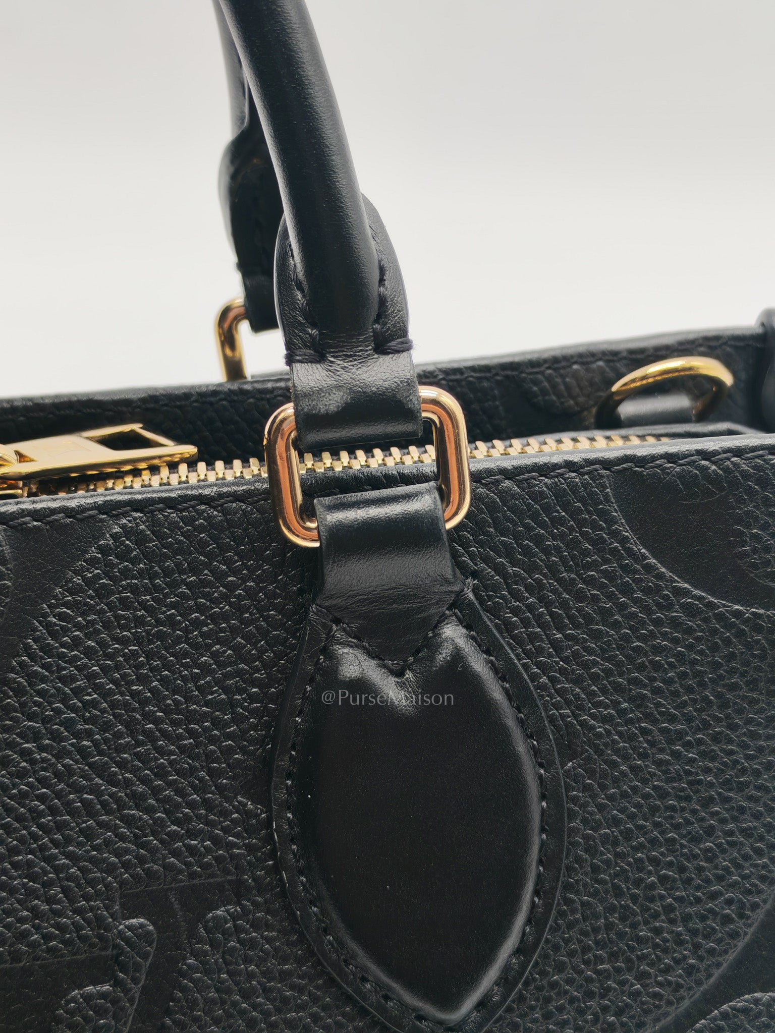 OnTheGo (OTG) East West in Black Empreinte Leather Two-Way Bag (Microchip)