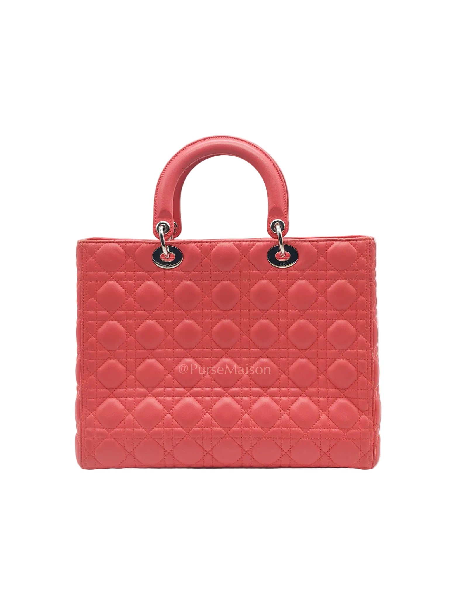 Christian Dior Lady Dior Large in Salmon Cannage Lambskin Leather Shoulder Bag