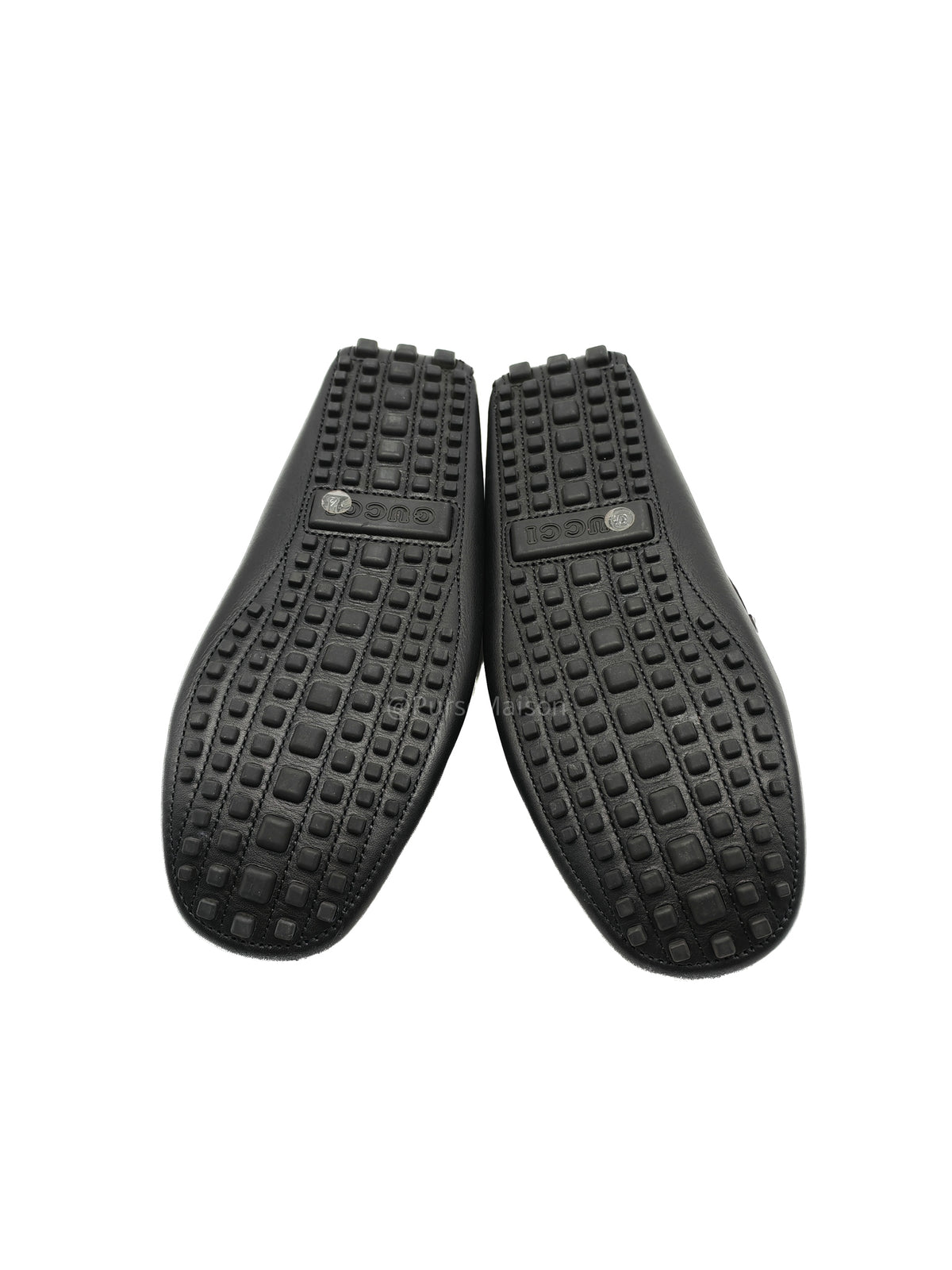 Gucci Interlocking G Driving Loafers in Black Leather Size 8.5 EU (27.5 cm)