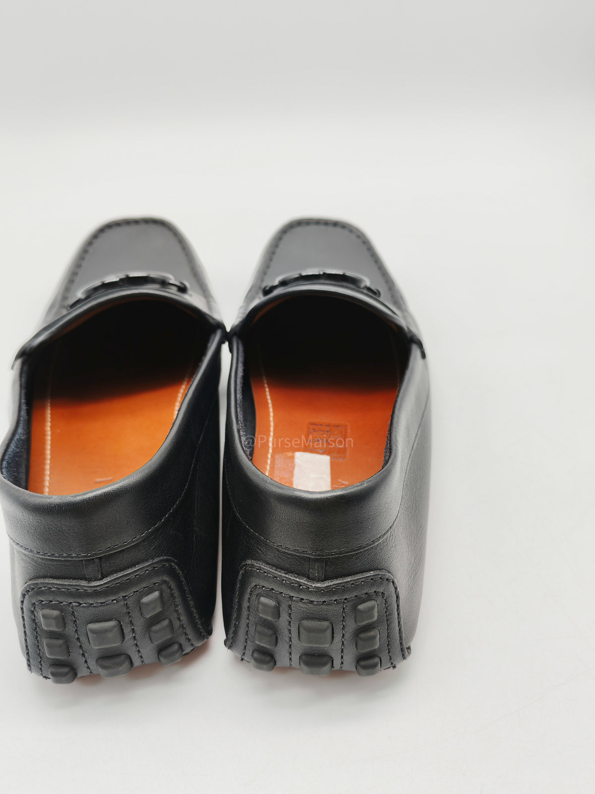 Gucci Interlocking G Driving Loafers in Black Leather Size 8.5 EU (27.5 cm)