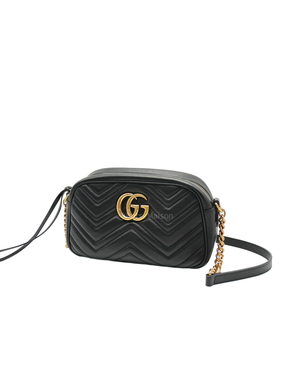 Gucci GG Marmont Camera Bag Small in Black Matelasse Leather Crossbody Bag