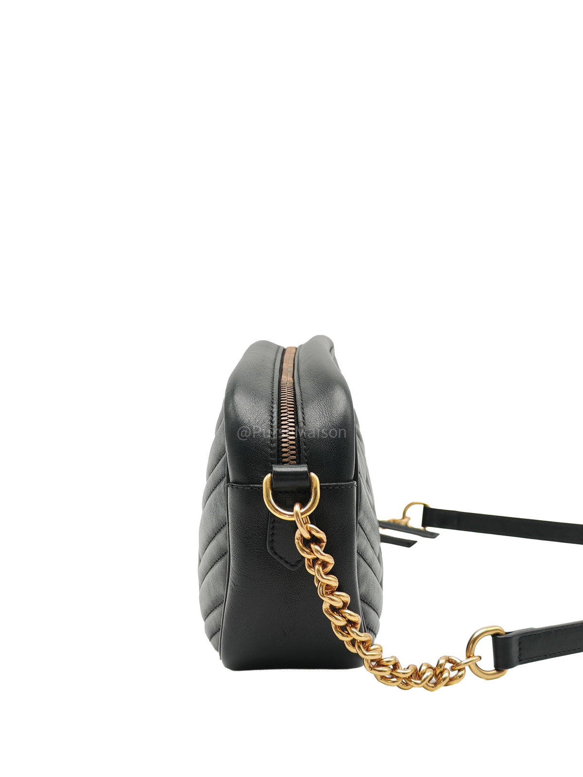 Gucci GG Marmont Camera Bag Small in Black Matelasse Leather Crossbody Bag