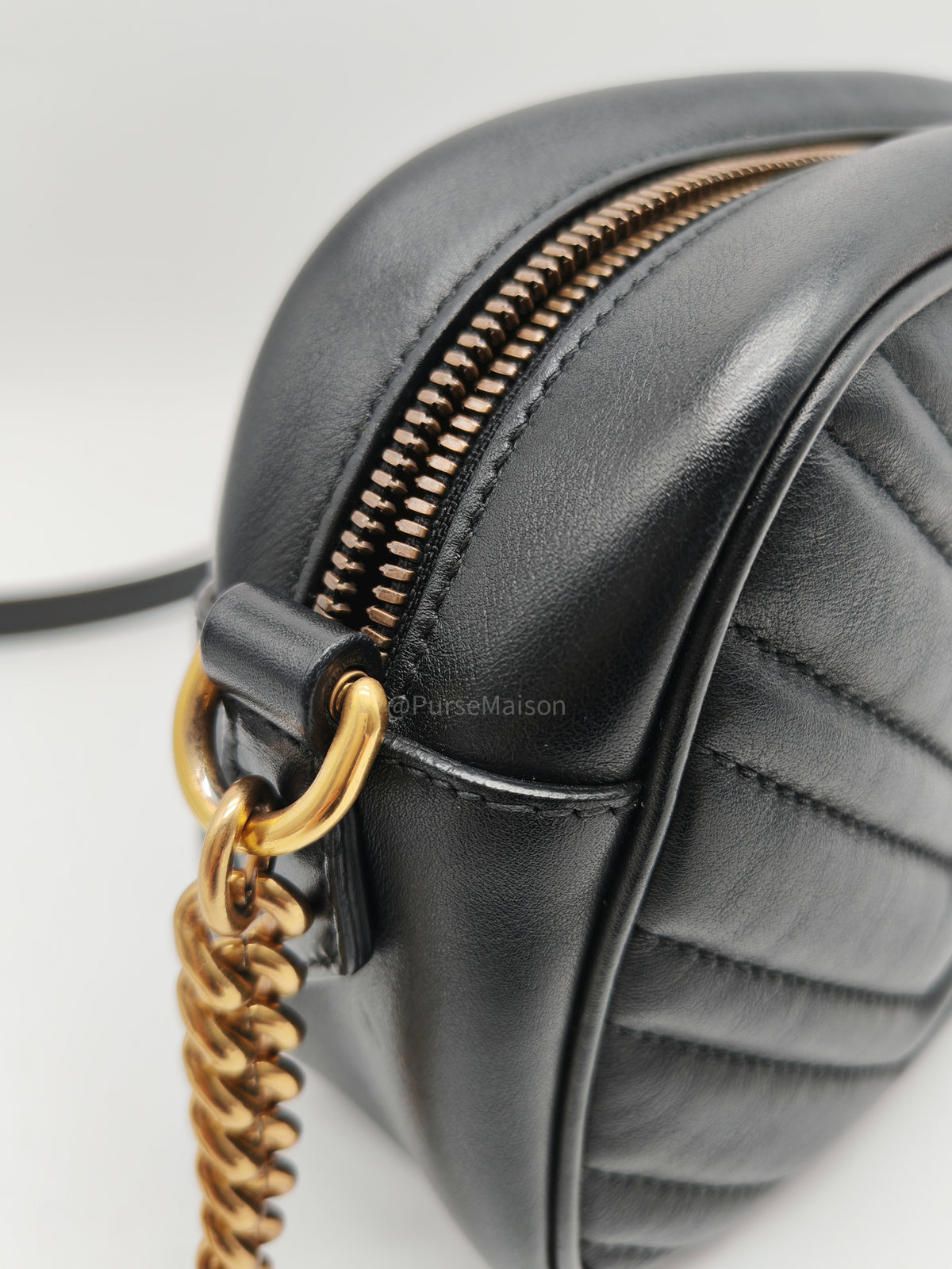 Gucci GG Marmont Camera Bag Small in Black Matelasse Leather Crossbody Bag