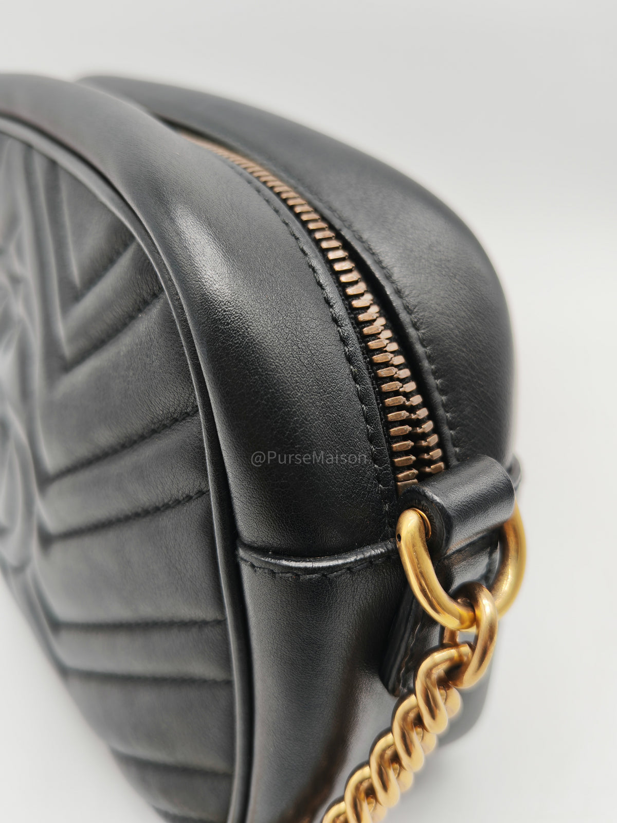 Gucci GG Marmont Camera Bag Small in Black Matelasse Leather Crossbody Bag