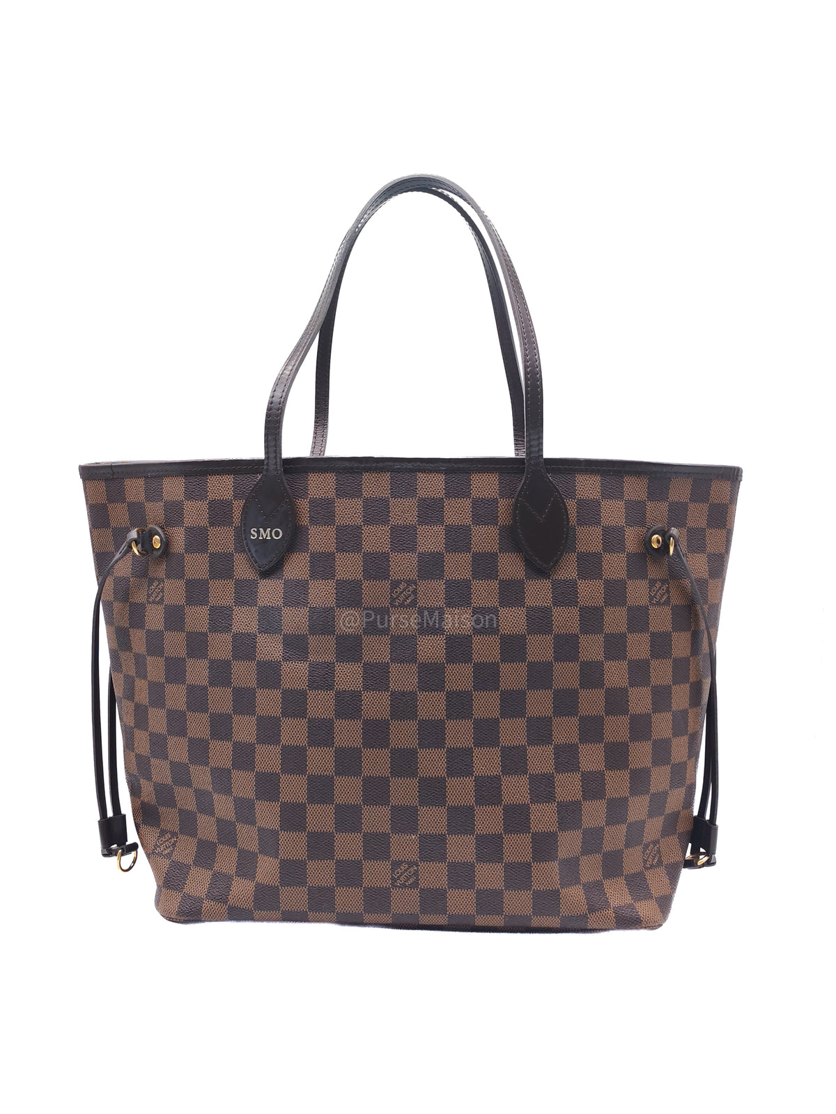 Louis Vuitton Neverfull MM in Damier Ebene Canvas (Date Code: CA4123) with S.M.O. Initials