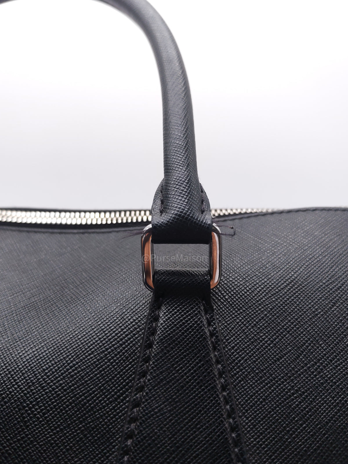 Prada Briefcase/Work Tote Bag in Black Saffiano Leather and Silver Hardware