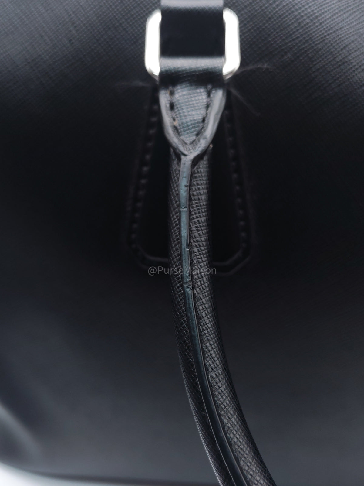 Prada Briefcase/Work Tote Bag in Black Saffiano Leather and Silver Hardware