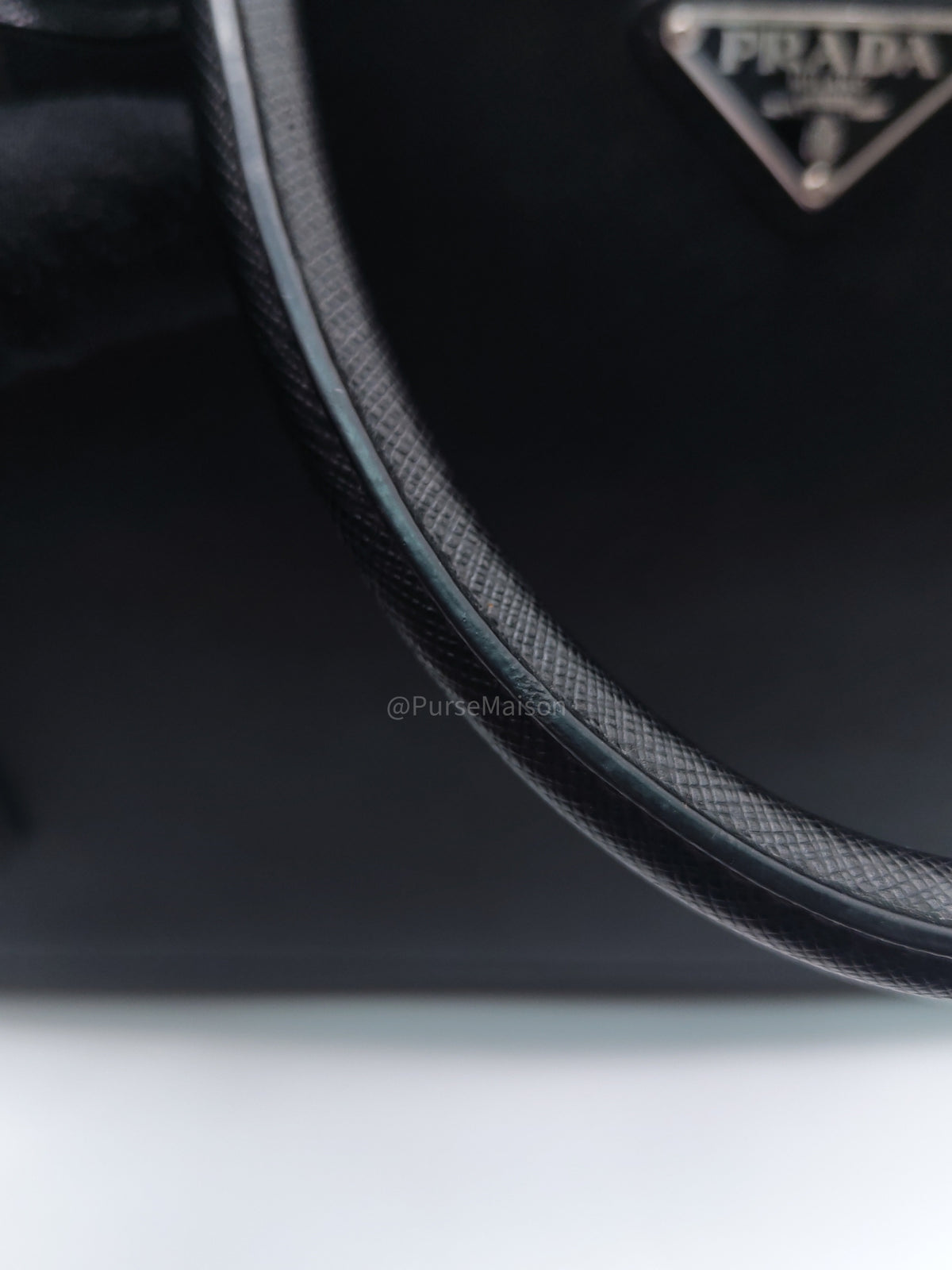 Prada Briefcase/Work Tote Bag in Black Saffiano Leather and Silver Hardware
