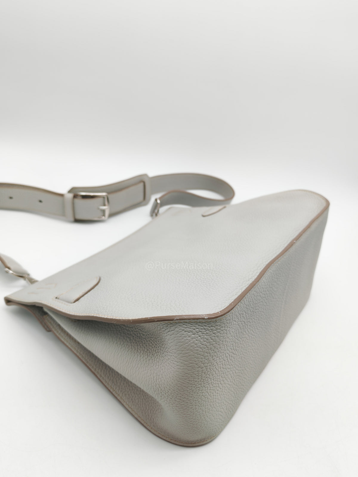 Hermes Jypsiere 31 Gris Pearl Clemence Leather Palladium Hardware Stamp Q Square (2013)