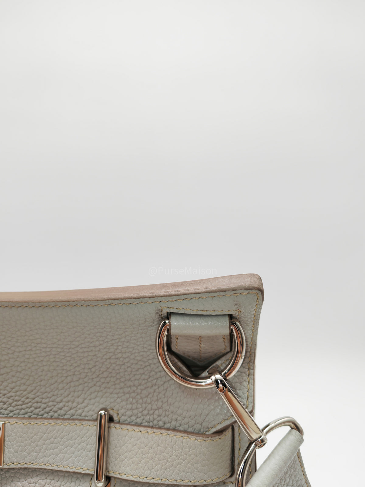 Hermes Jypsiere 31 Gris Pearl Clemence Leather Palladium Hardware Stamp Q Square (2013)
