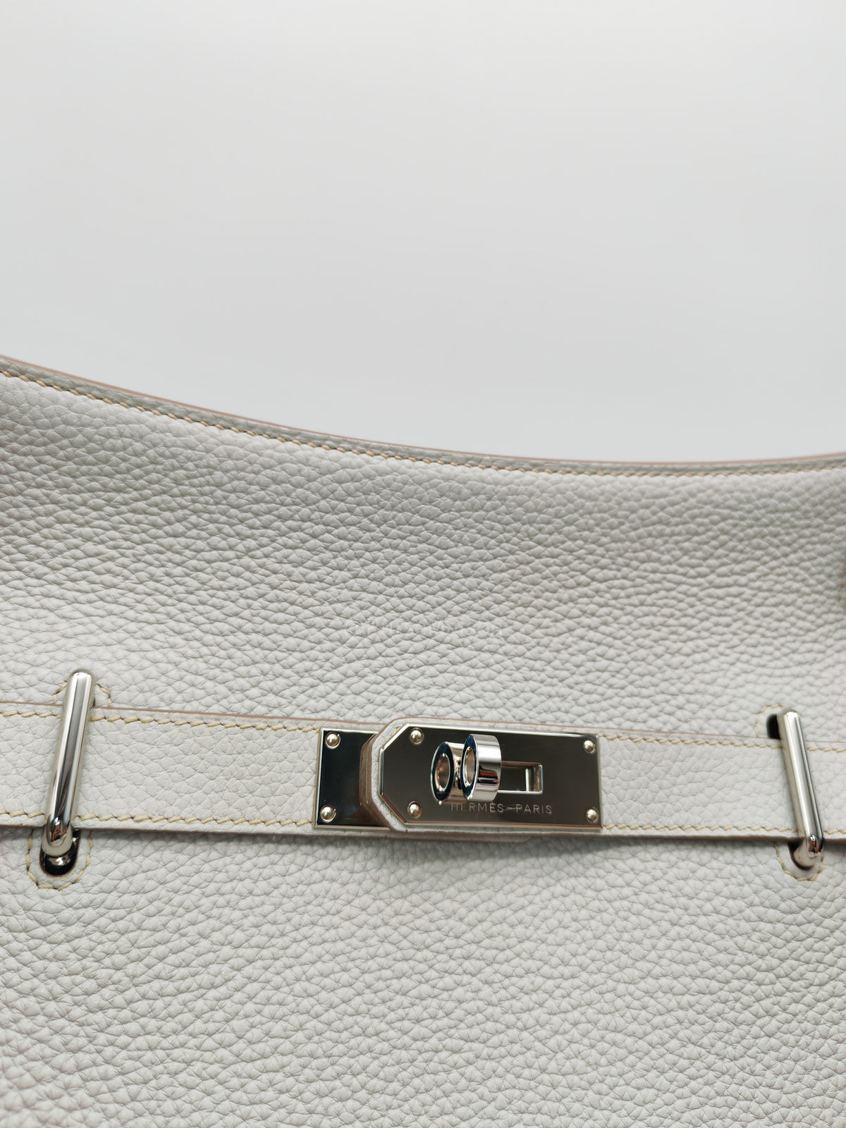Hermes Jypsiere 31 Gris Pearl Clemence Leather Palladium Hardware Stamp Q Square (2013)