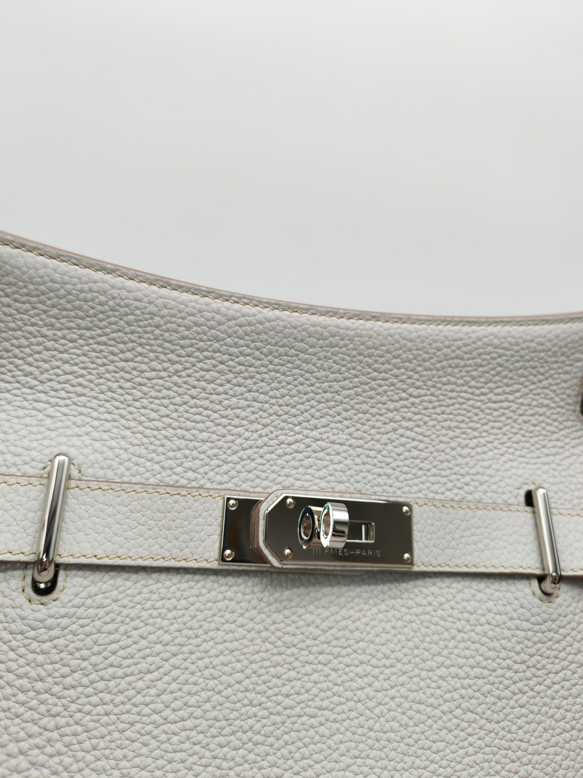 Hermes Jypsiere 31 Gris Pearl Clemence Leather Palladium Hardware Stamp Q Square (2013)