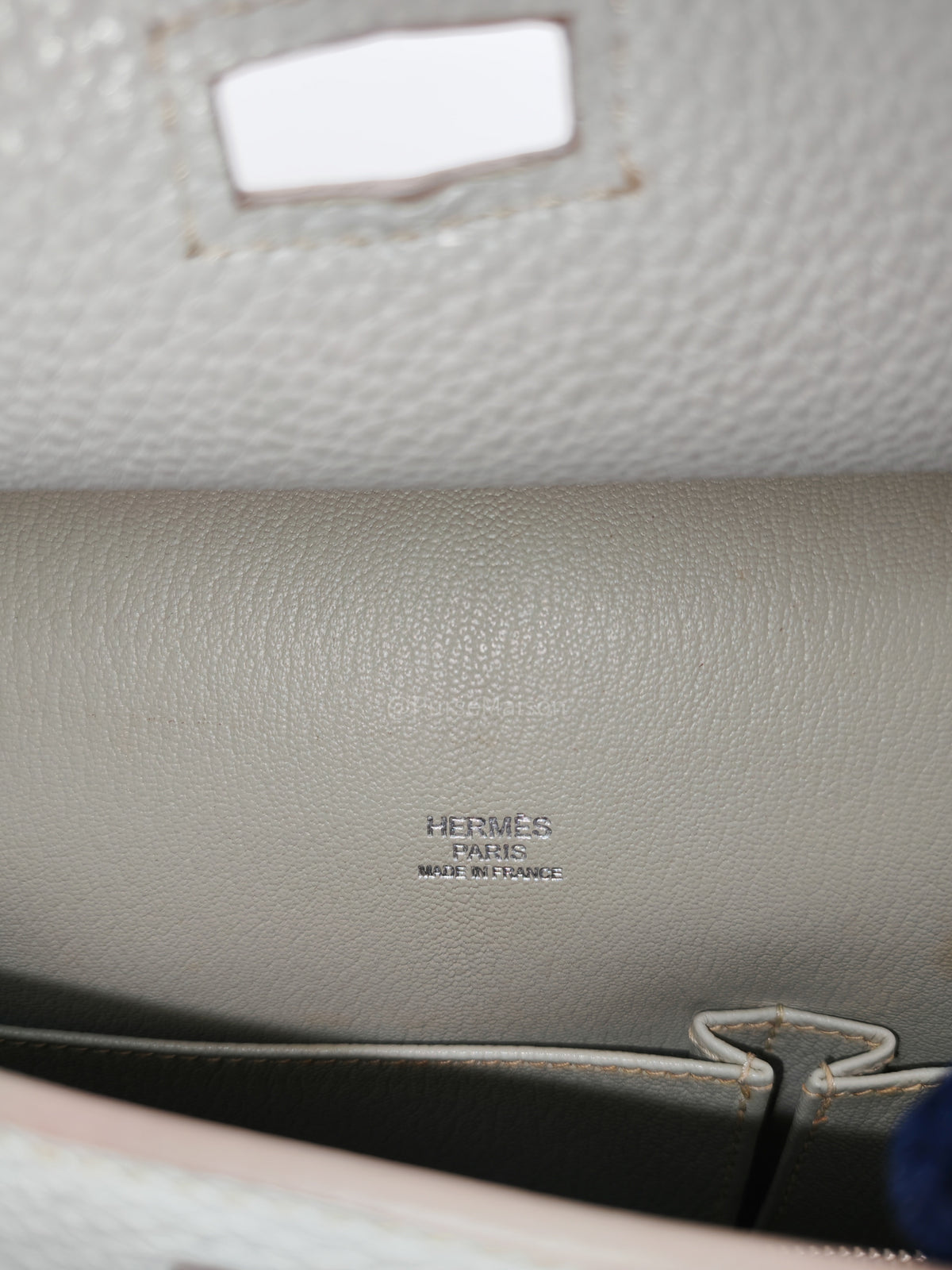 Hermes Jypsiere 31 Gris Pearl Clemence Leather Palladium Hardware Stamp Q Square (2013)