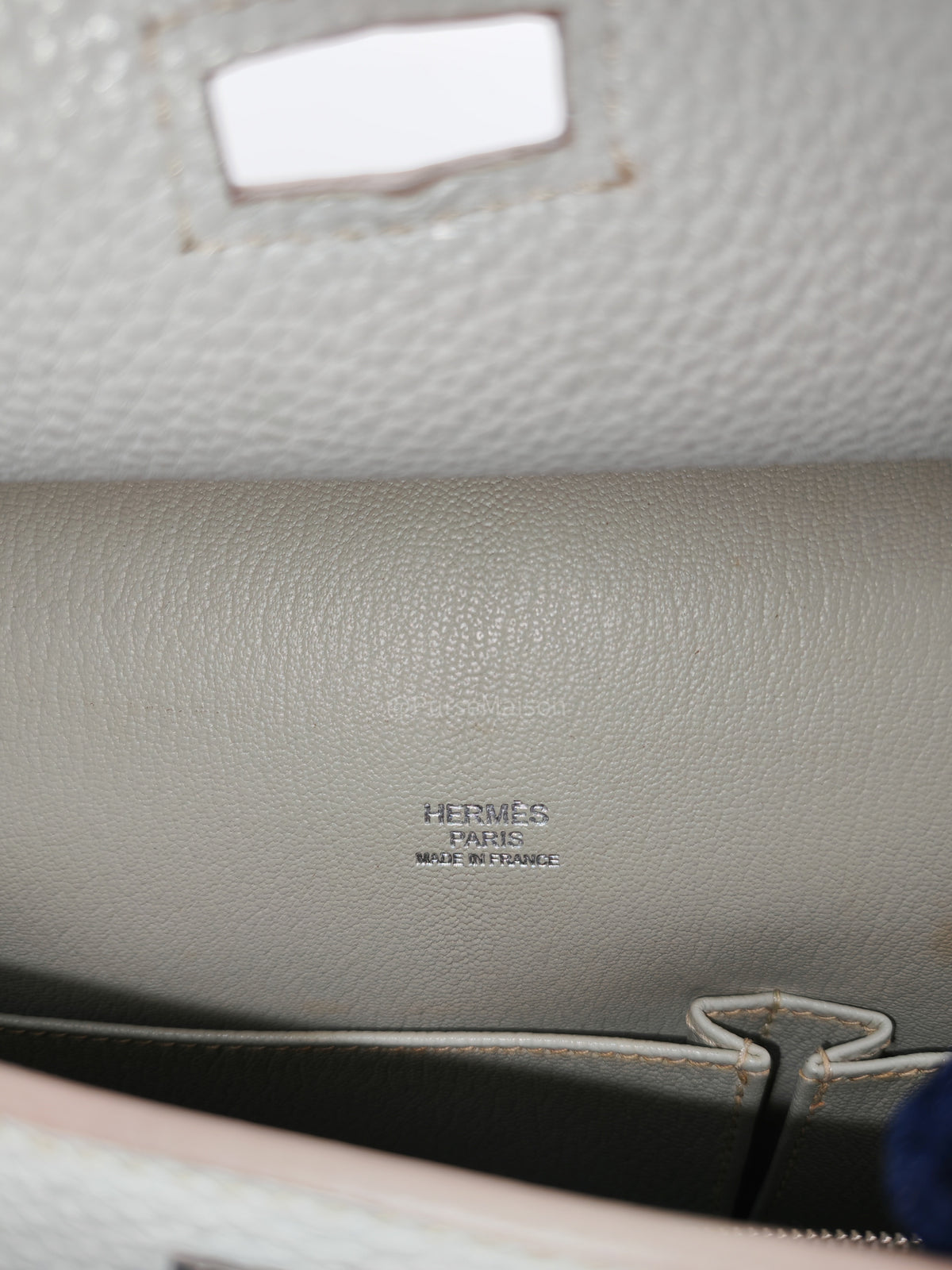 Hermes Jypsiere 31 Gris Pearl Clemence Leather Palladium Hardware Stamp Q Square (2013)