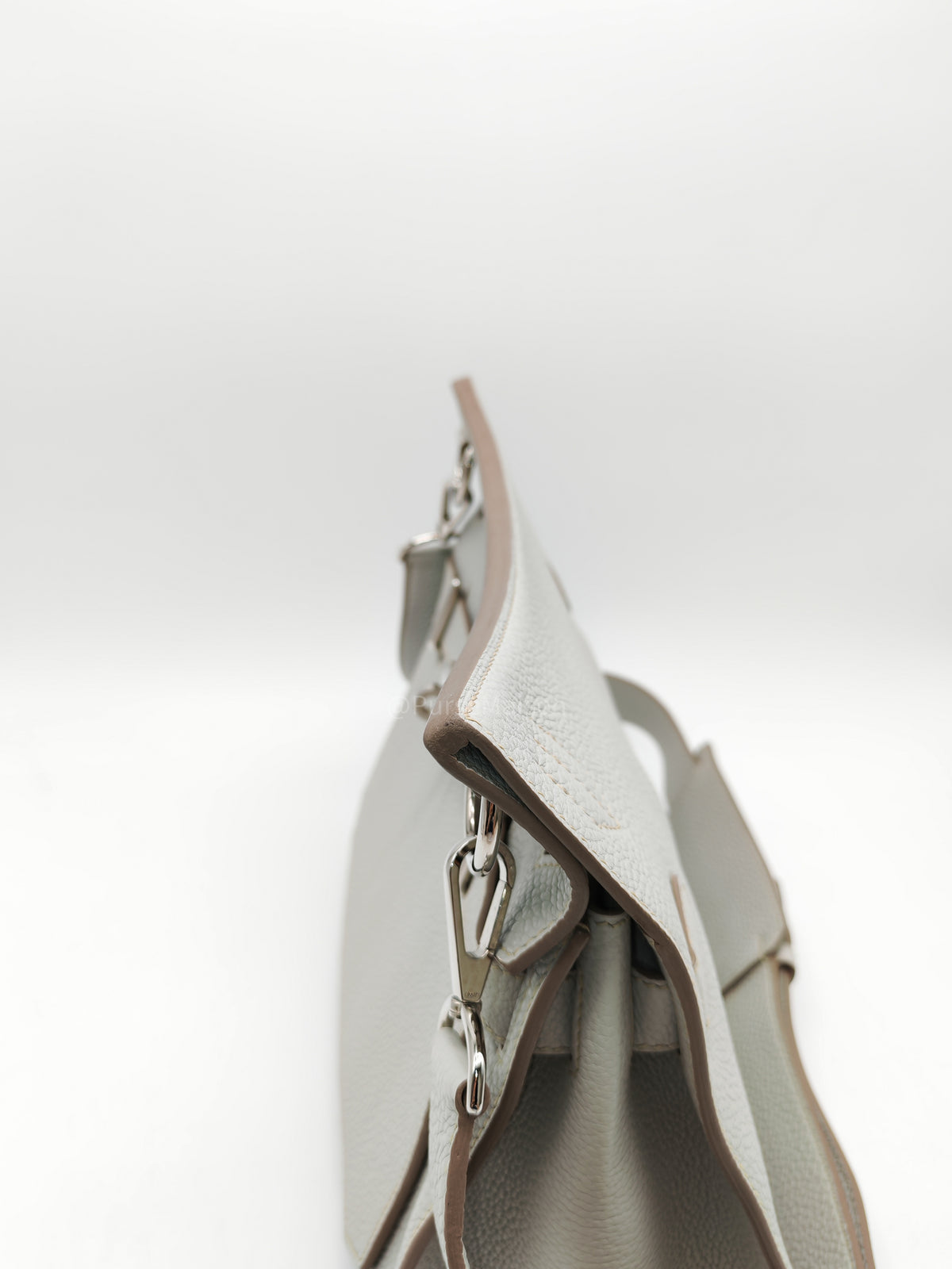 Hermes Jypsiere 31 Gris Pearl Clemence Leather Palladium Hardware Stamp Q Square (2013)