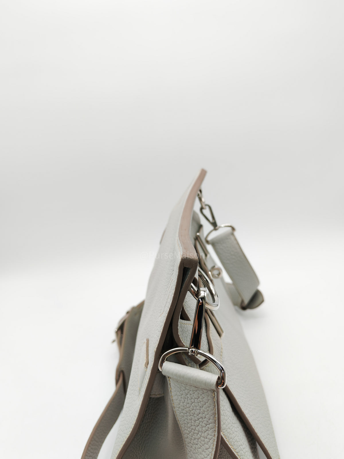 Hermes Jypsiere 31 Gris Pearl Clemence Leather Palladium Hardware Stamp Q Square (2013)