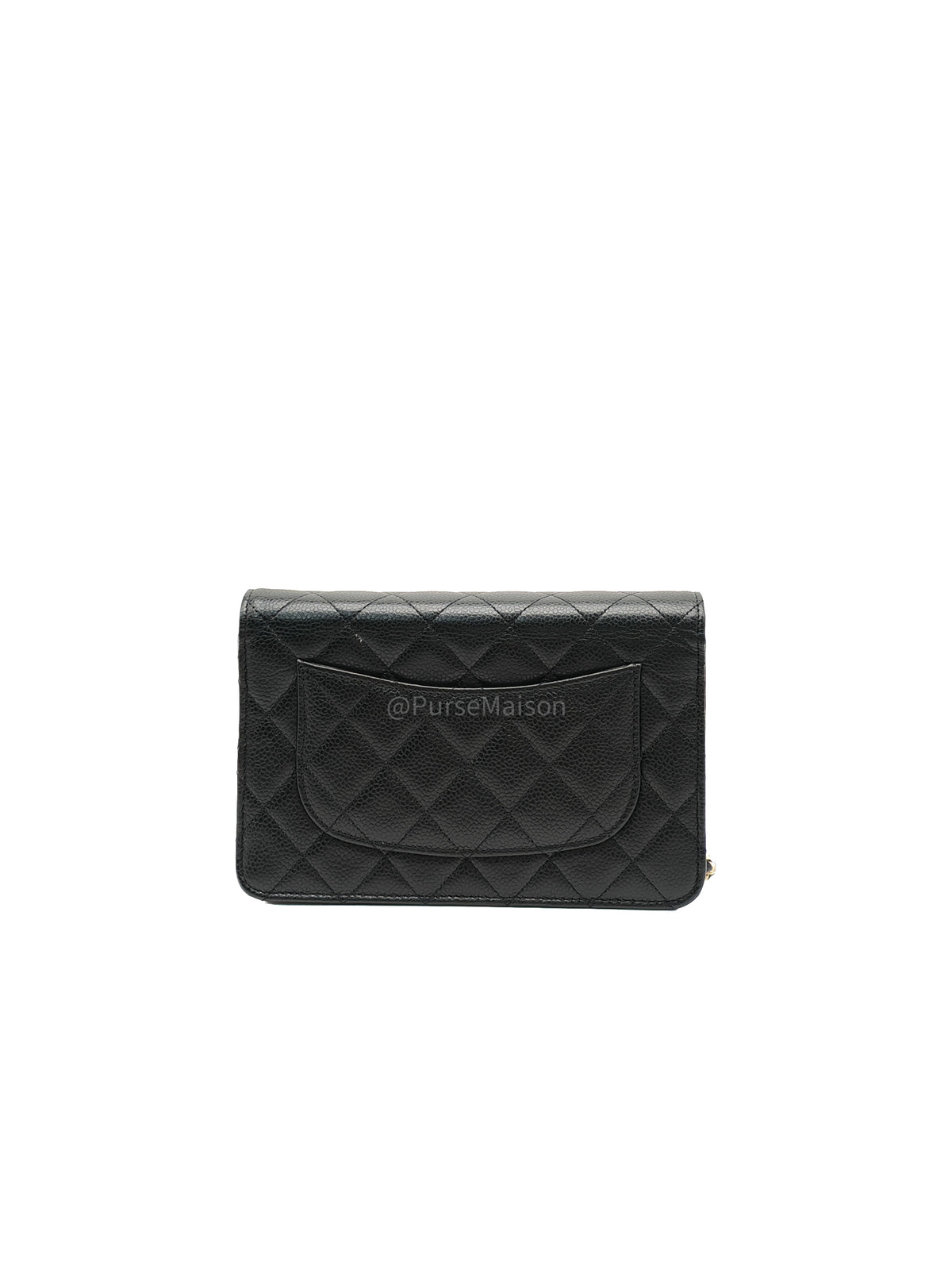 Chanel Classic Wallet On Chain (WOC) in Black Caviar Leather and Gold Hardware Microchip (2024)