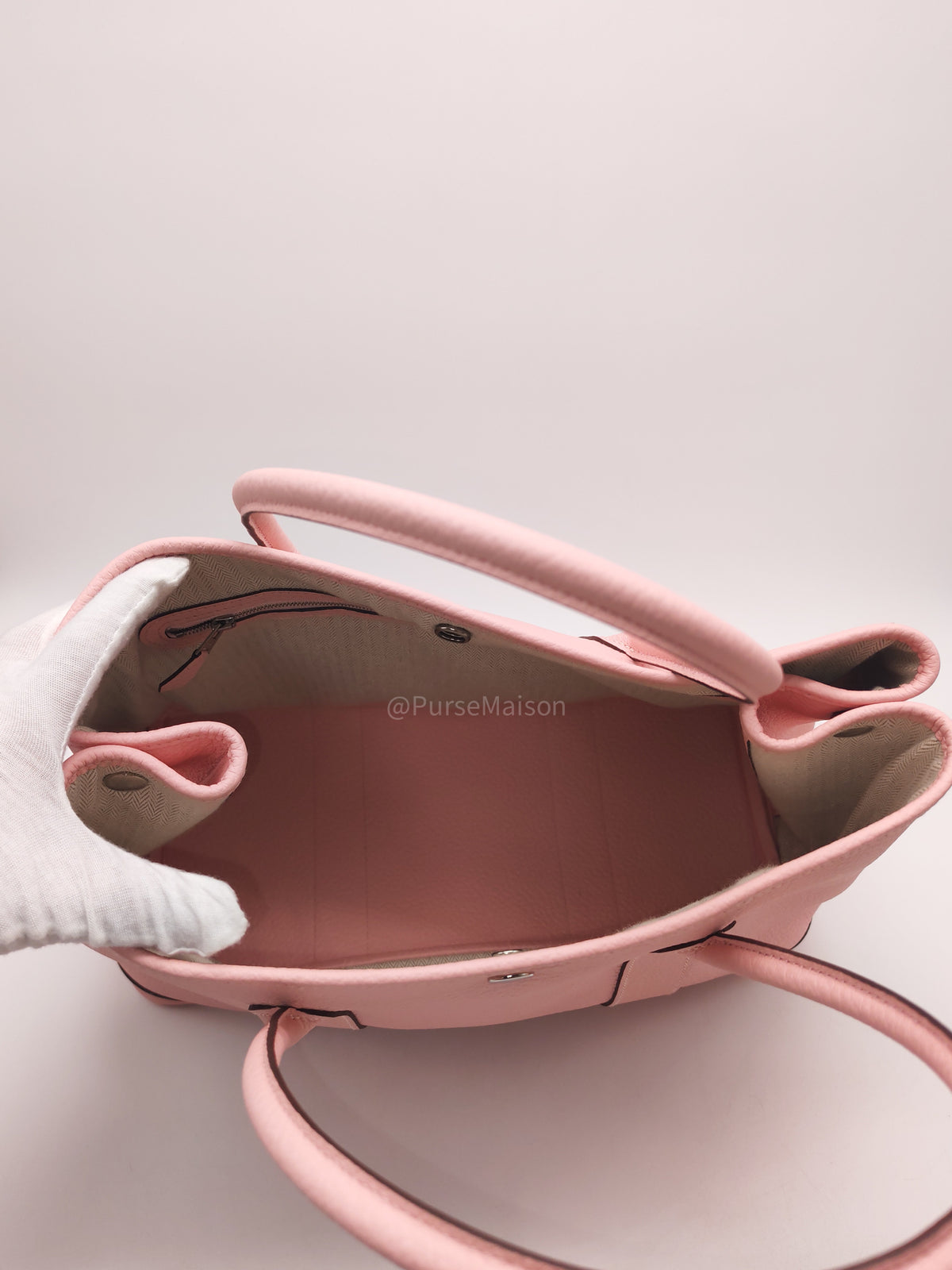 Hermes Garden Party Tote 36 (GPT) in Rose Sakura Clemence Leather and Palladium Hardware Stamp T (2015)