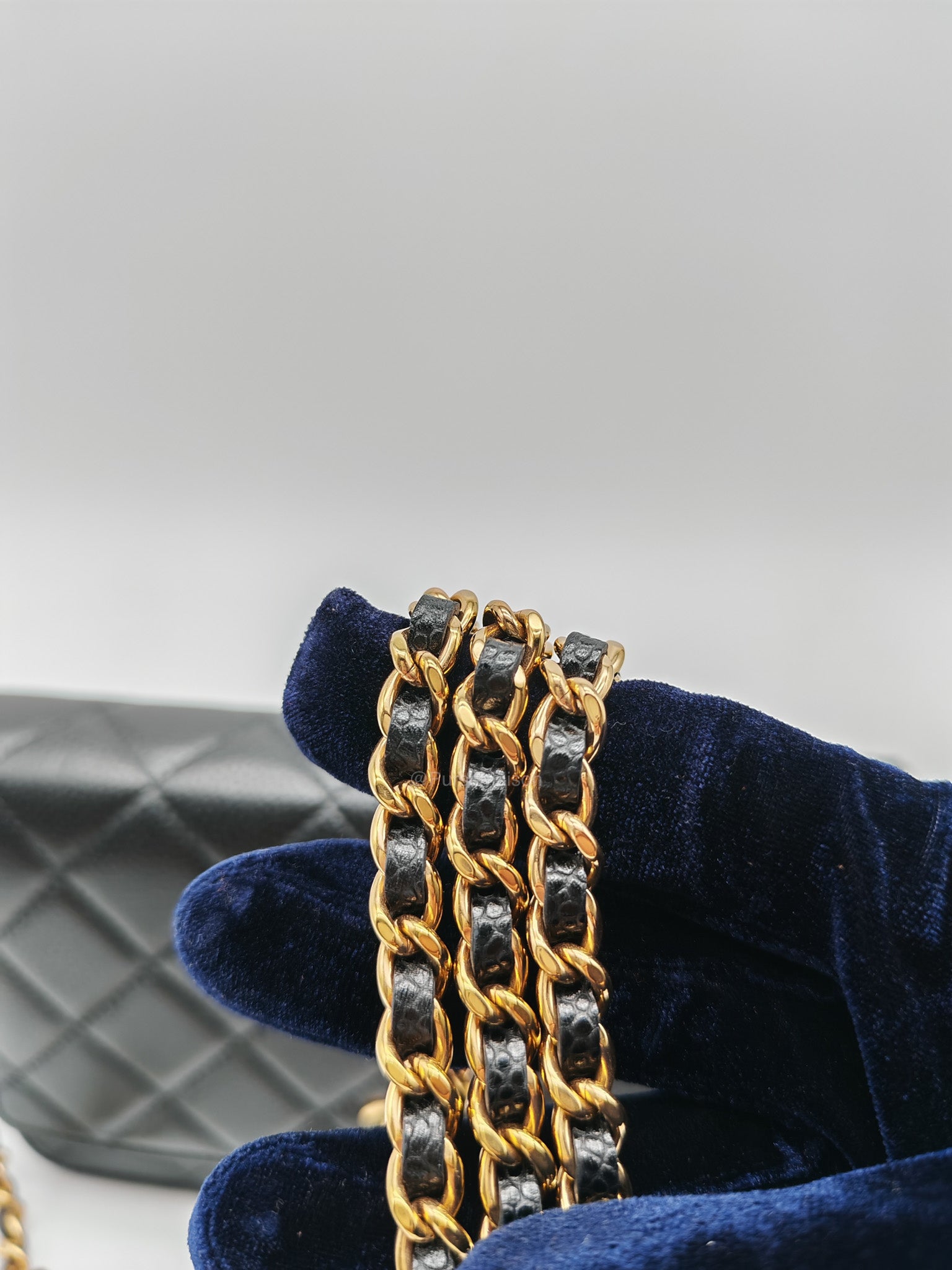 Chanel Wallet on Chain in Black Quilted Caviar Leather and Gold Hardware Microchip