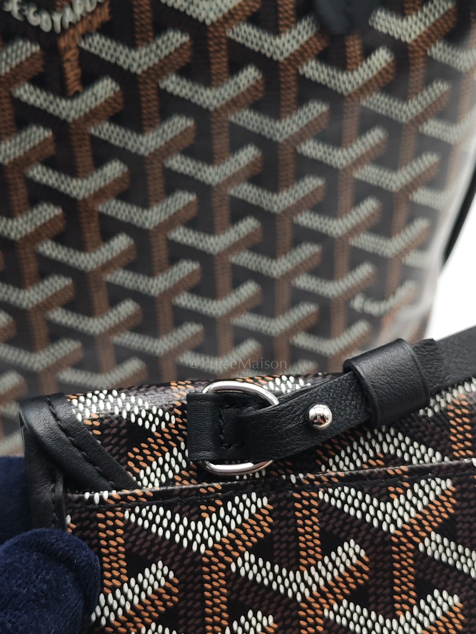 Mini Anjou in Black Goyardine Canvas