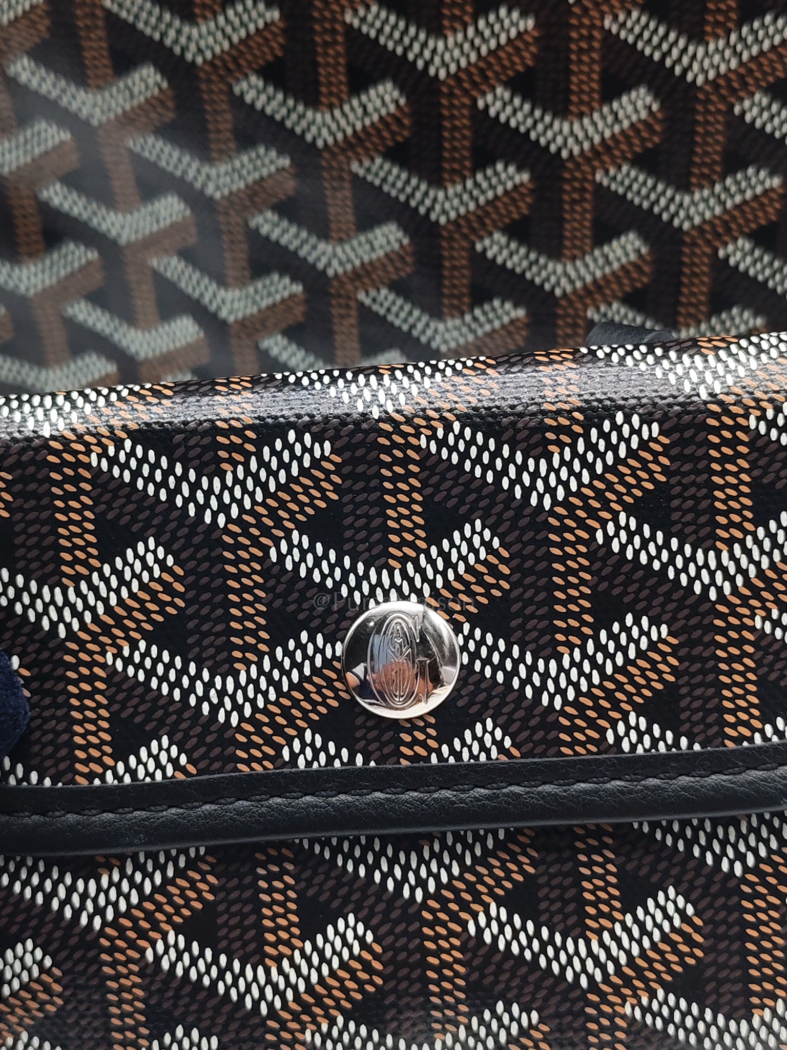 Mini Anjou in Black Goyardine Canvas