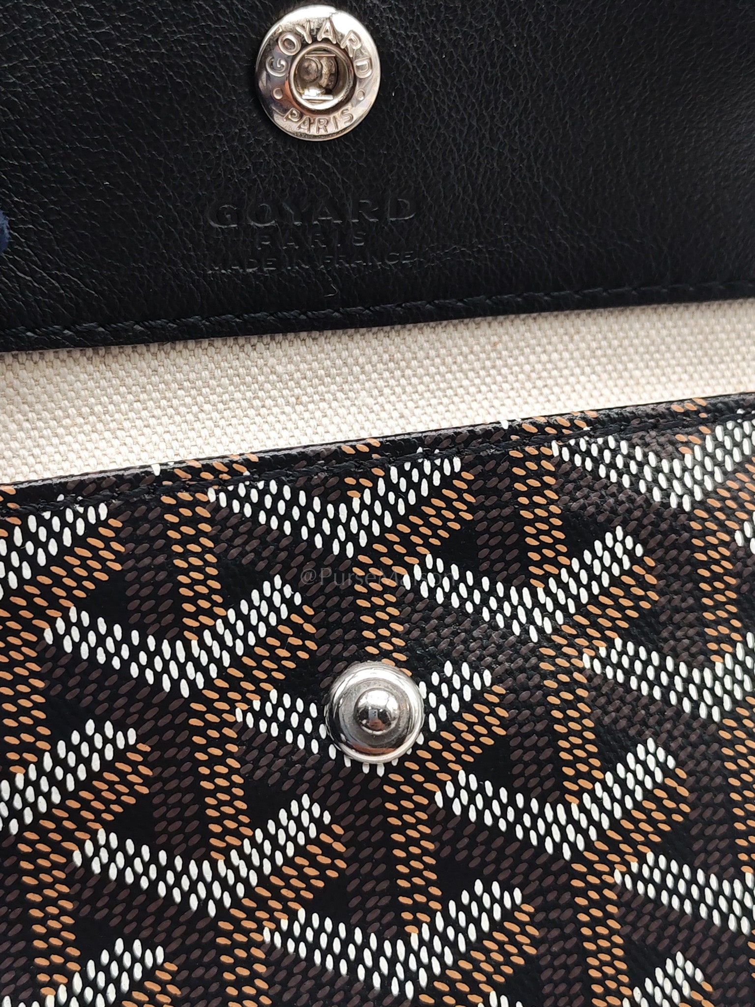 Mini Anjou in Black Goyardine Canvas