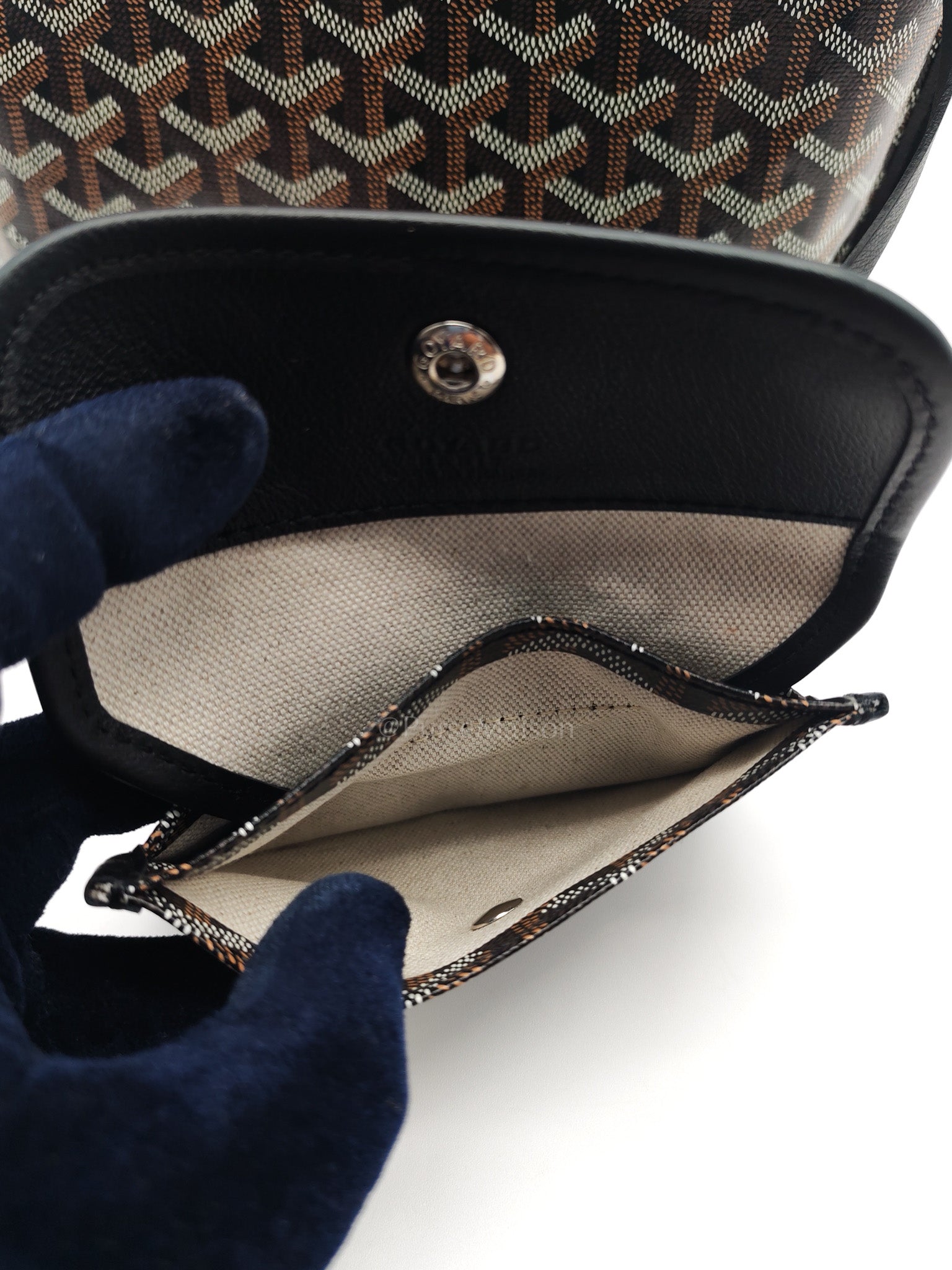 Mini Anjou in Black Goyardine Canvas