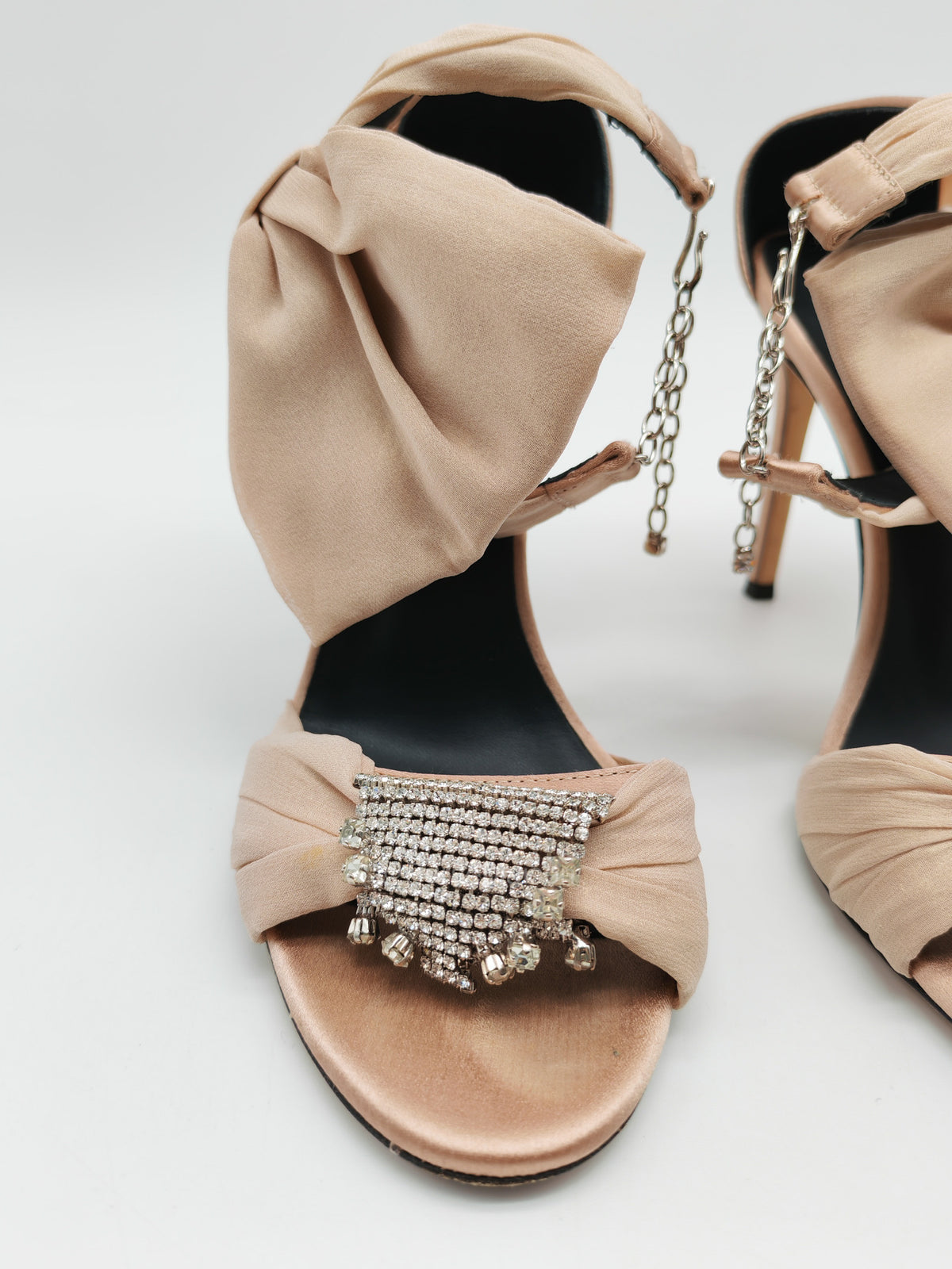 Guiseppe Zanotti Blush ETOILE Bow Crystal Sandals Heels Size 35 EU (22cm)
