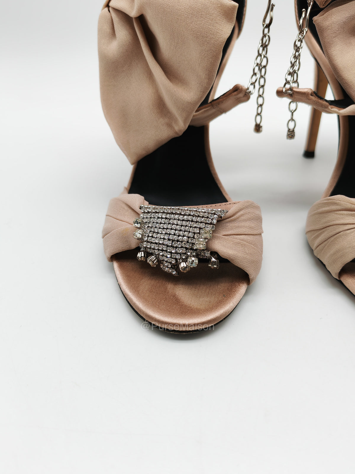 Guiseppe Zanotti Blush ETOILE Bow Crystal Sandals Heels Size 35 EU (22cm)