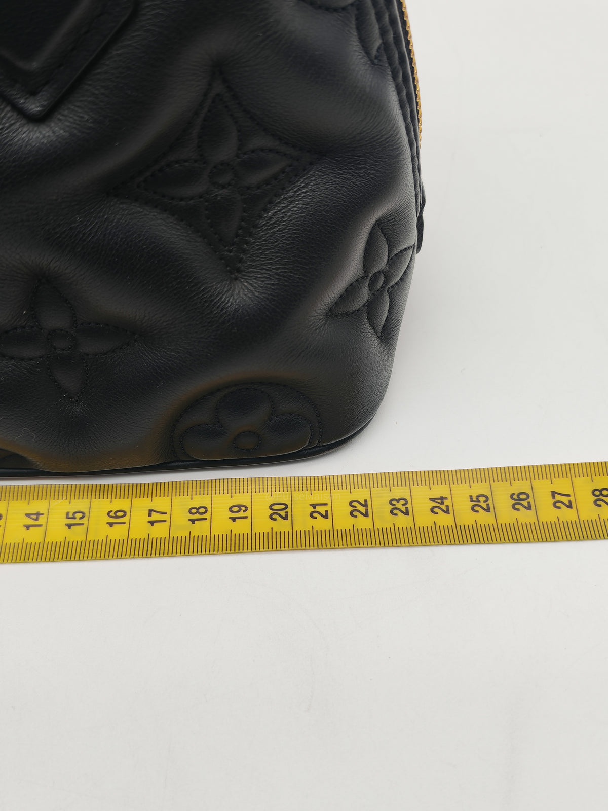 Louis Vuitton Alma BB in Black Bubblegram Quilted Calfskin Leather and Gold Hardware Microchip