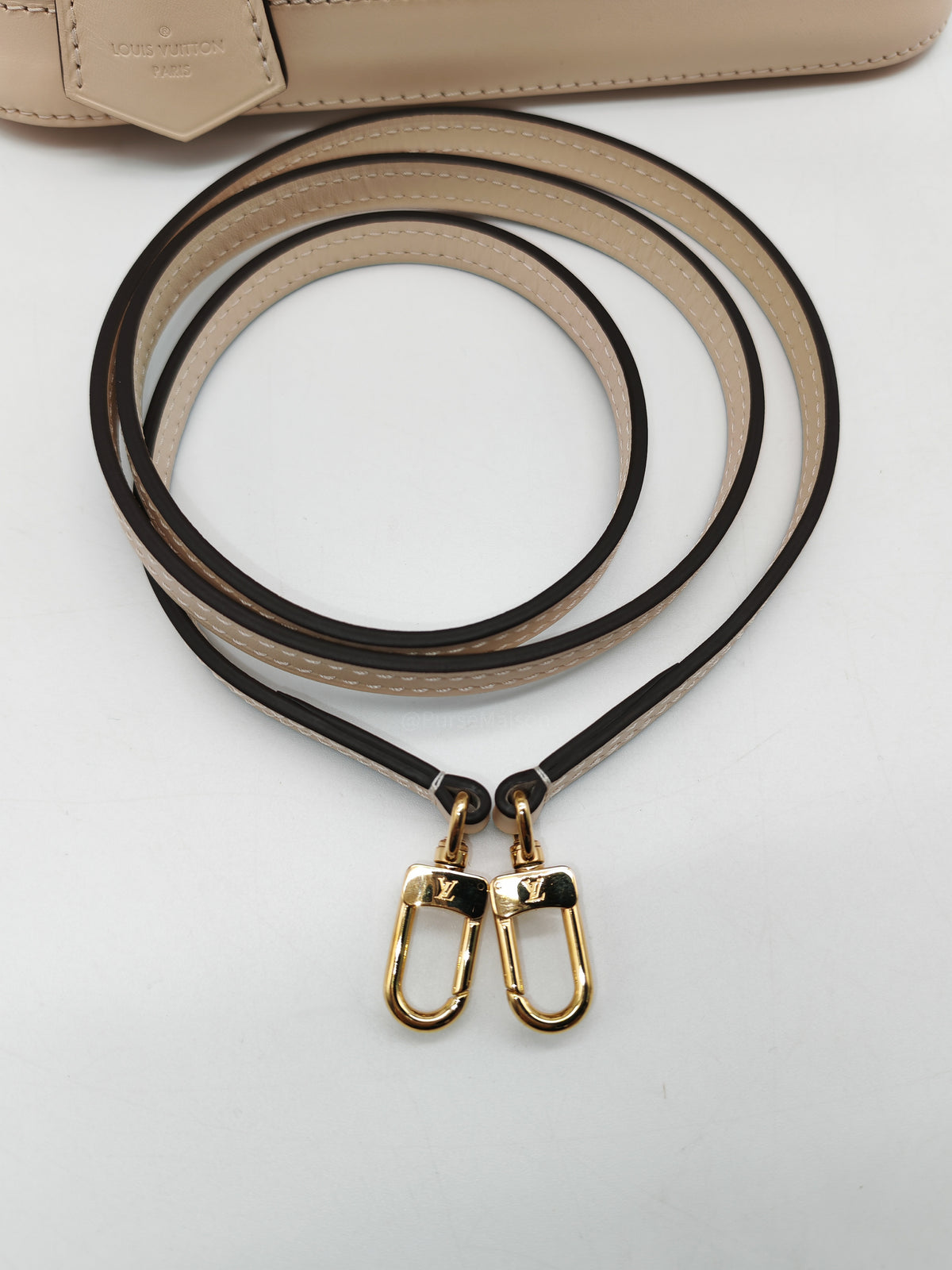 Louis Vuitton Alma BB in Damier Azur Canvas Braided Handles and Gold Hardware (Datecode: TH0036)