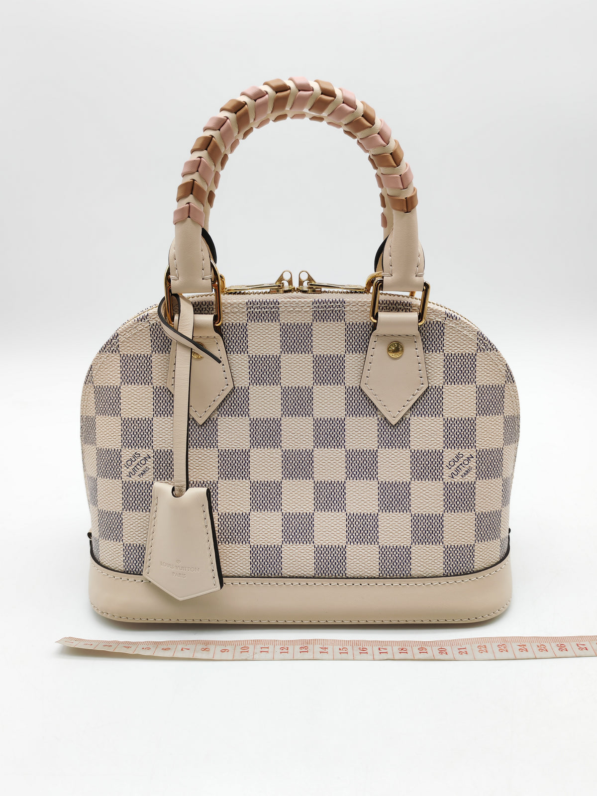 Louis Vuitton Alma BB in Damier Azur Canvas Braided Handles and Gold Hardware (Datecode: TH0036)