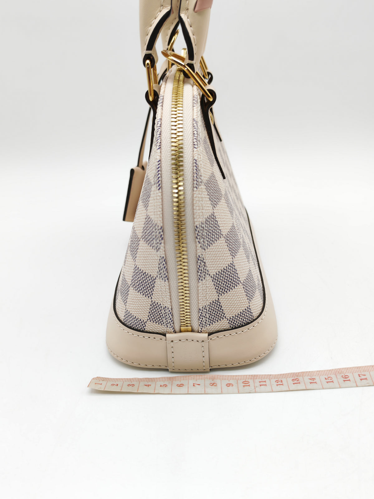 Louis Vuitton Alma BB in Damier Azur Canvas Braided Handles and Gold Hardware (Datecode: TH0036)