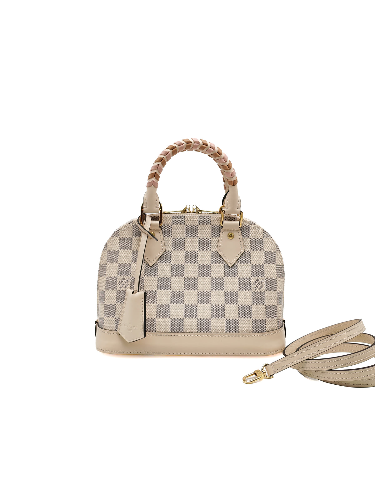 Louis Vuitton Alma BB in Damier Azur Canvas Braided Handles and Gold Hardware (Datecode: TH0036)