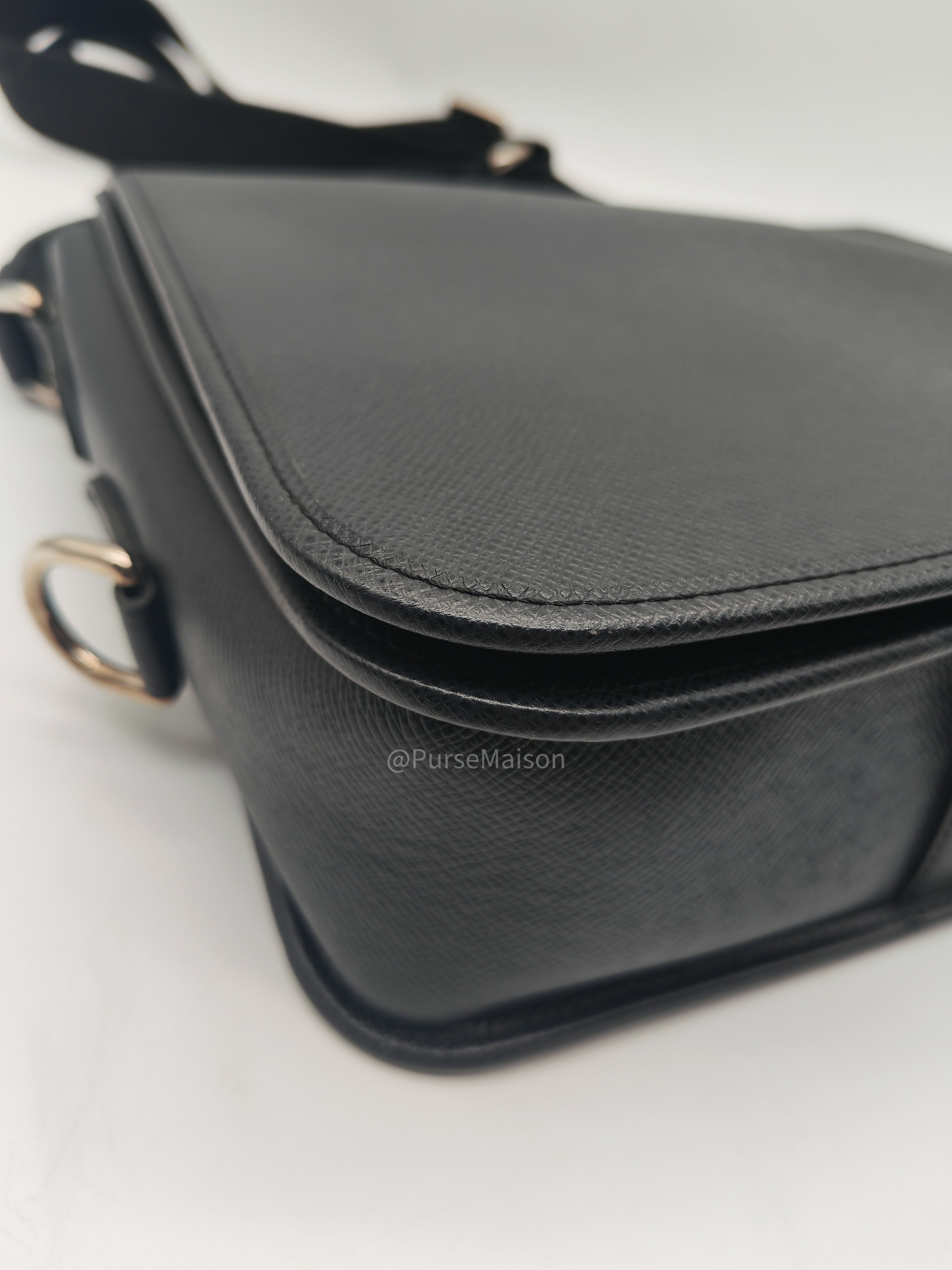 Louis Vuitton Andrei Messenger Bag in Black Taiga Leather and Silver Hardware (Datecode: BA2008)