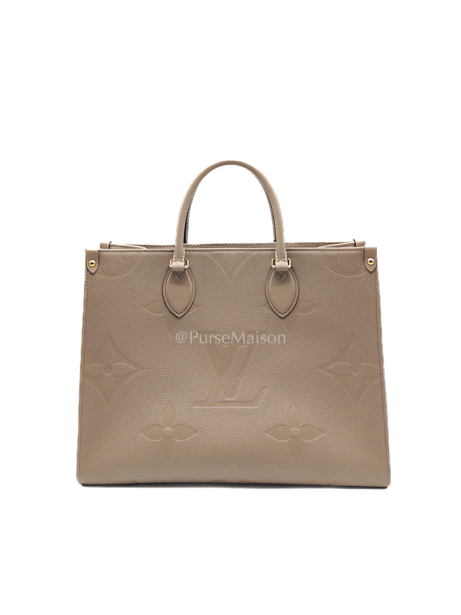 Louis Vuitton OnTheGo Tote Bag MM in Tourtorelle Monogram Leather (Microchip)