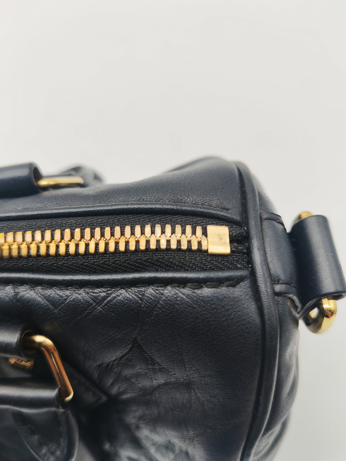 Louis Vuitton Speedy Bandouliere 22 in Black Monogram Empreinte Lambskin Leather and Gold Hardware Microchip