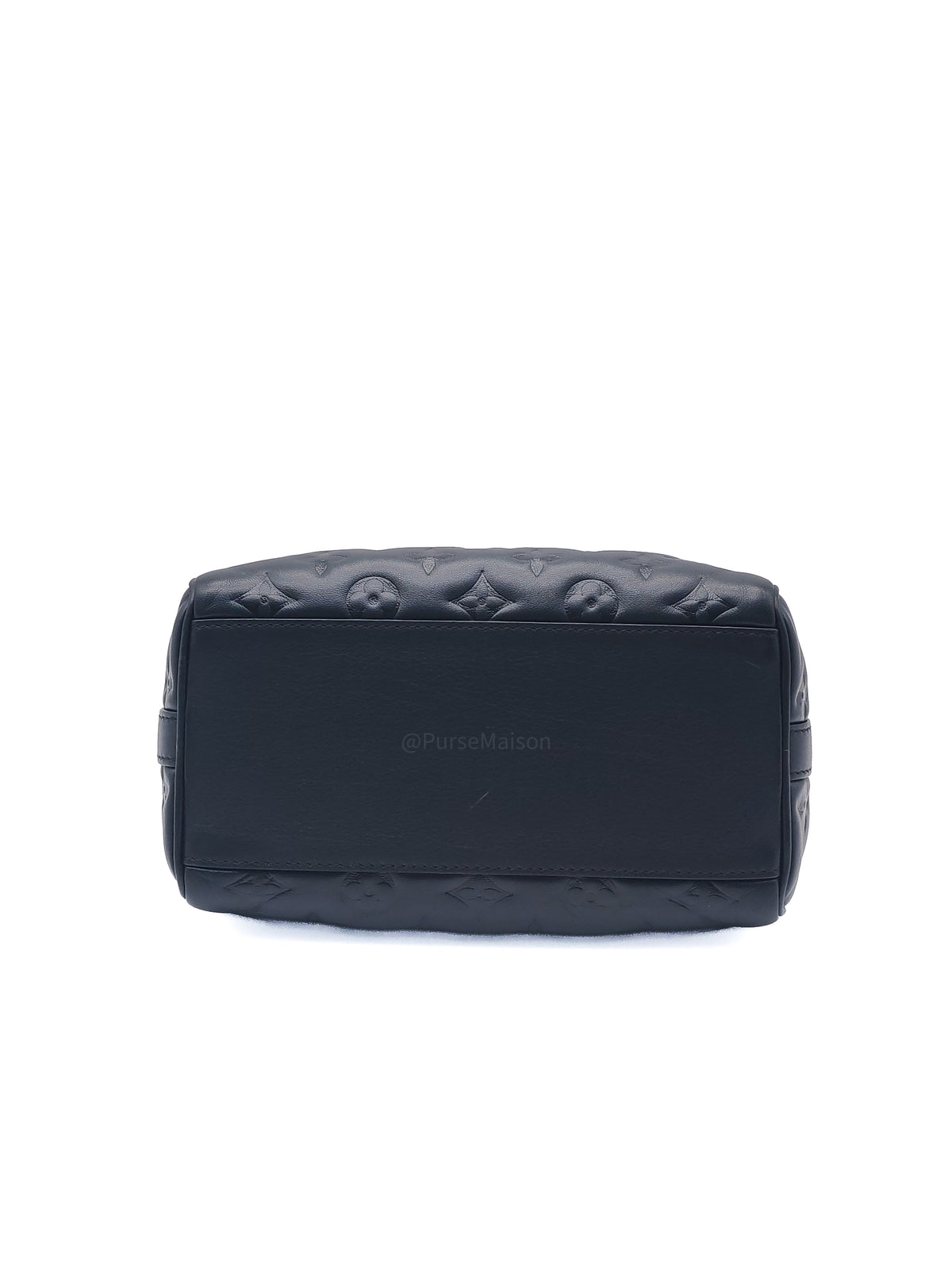 Louis Vuitton Speedy Bandouliere 22 in Black Monogram Empreinte Lambskin Leather and Gold Hardware Microchip