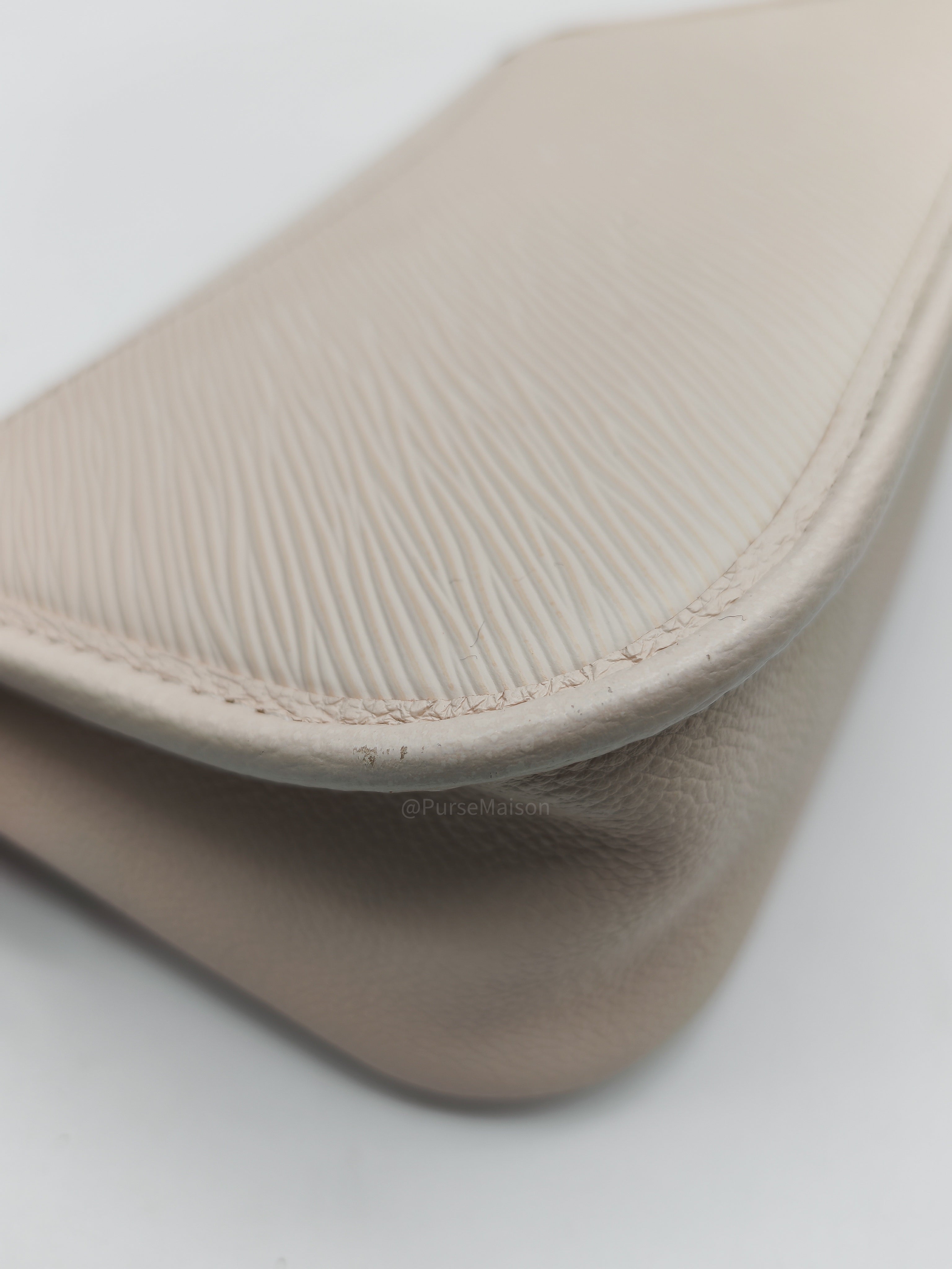 Louis Vuitton Buci Crossbody Bag in Off-White Beige Epi Leather and Silver Hardware Microchip