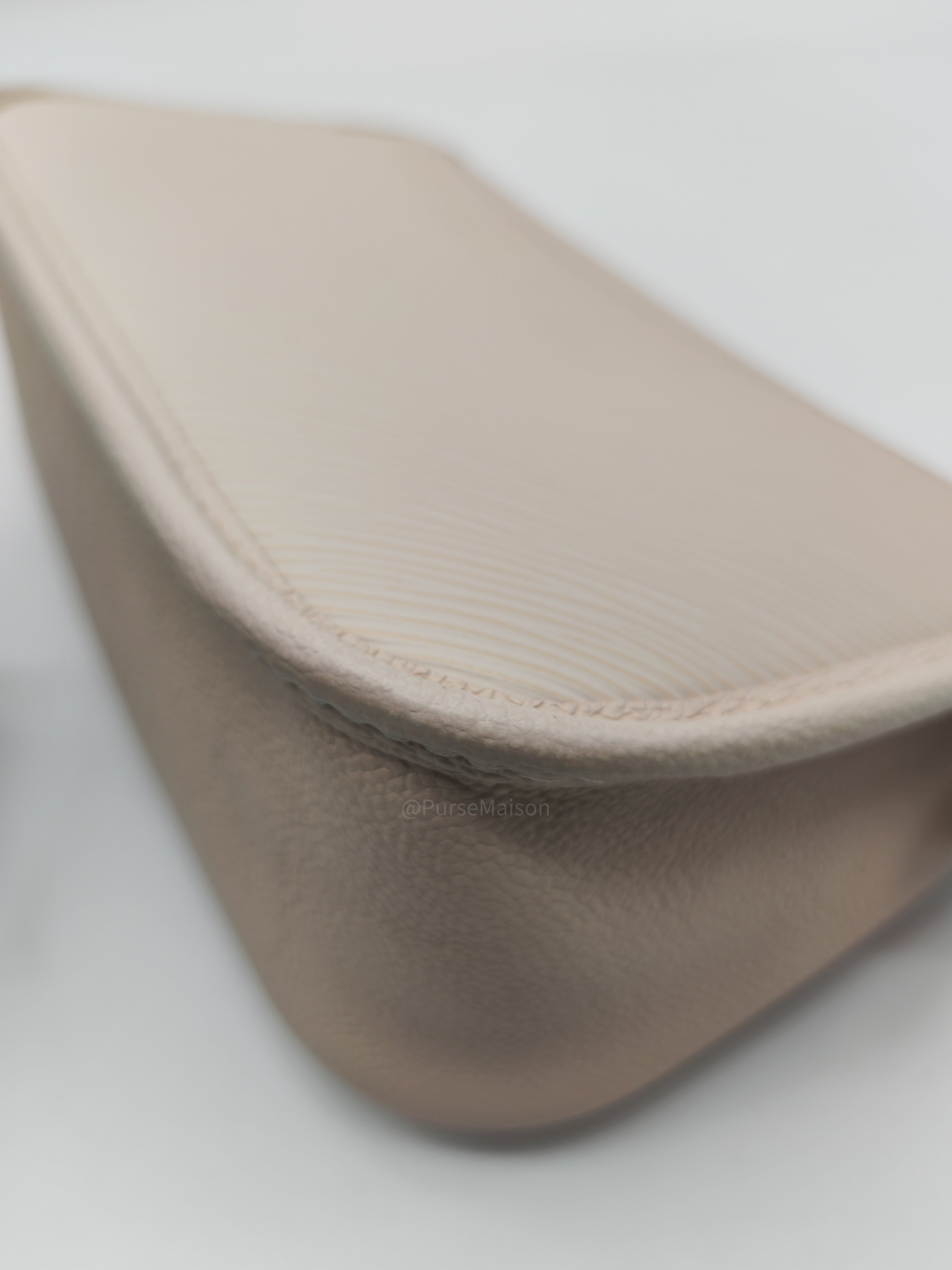 Louis Vuitton Buci Crossbody Bag in Off-White Beige Epi Leather and Silver Hardware Microchip