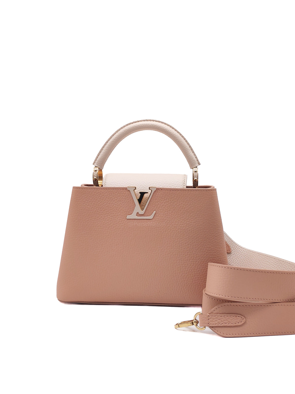 Louis Vuitton Capucines BB in Soft Rose Pink Taurillon Leather and Gold Hardware Microchip