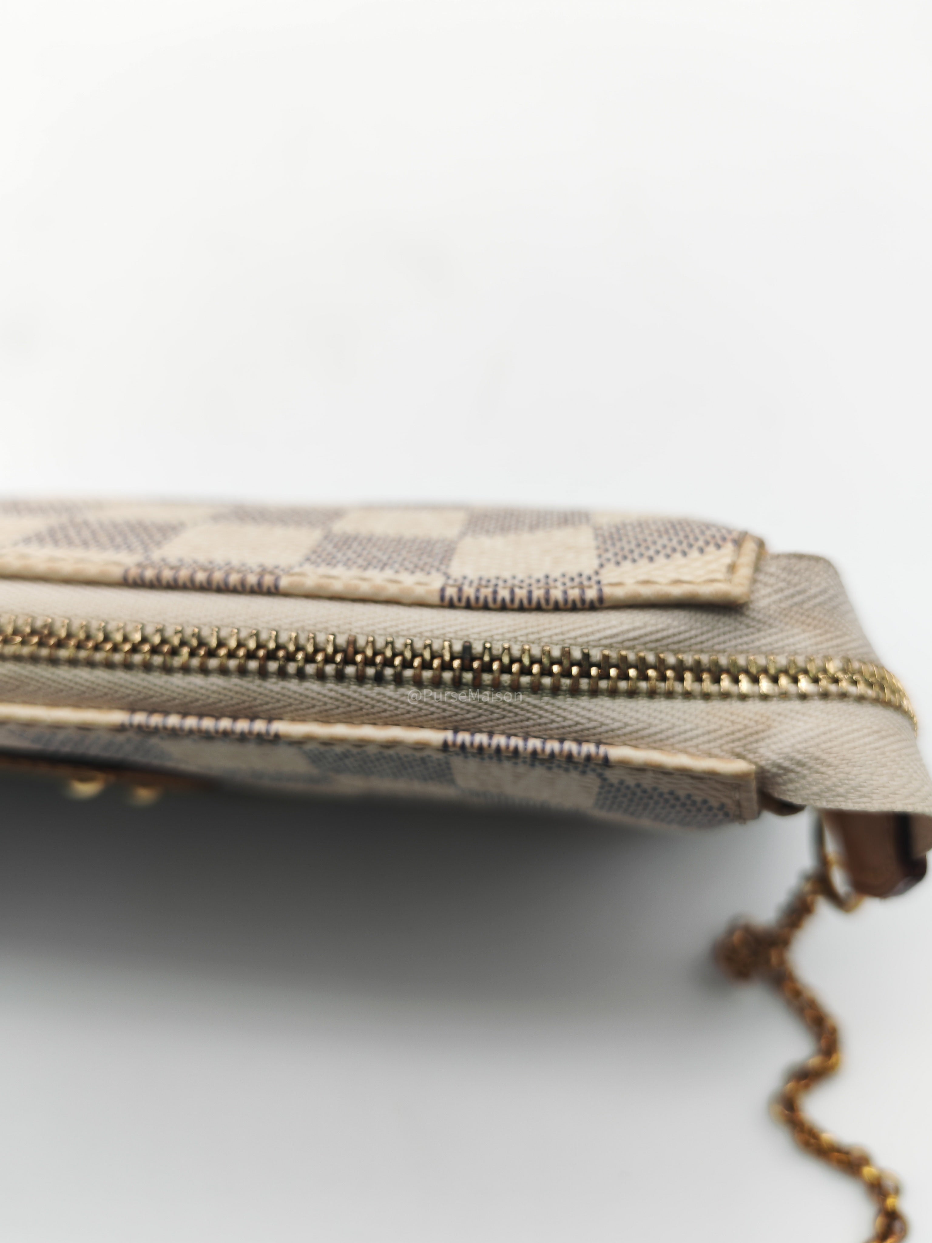 LV Damier Azur Eva Clutch Bag GHW