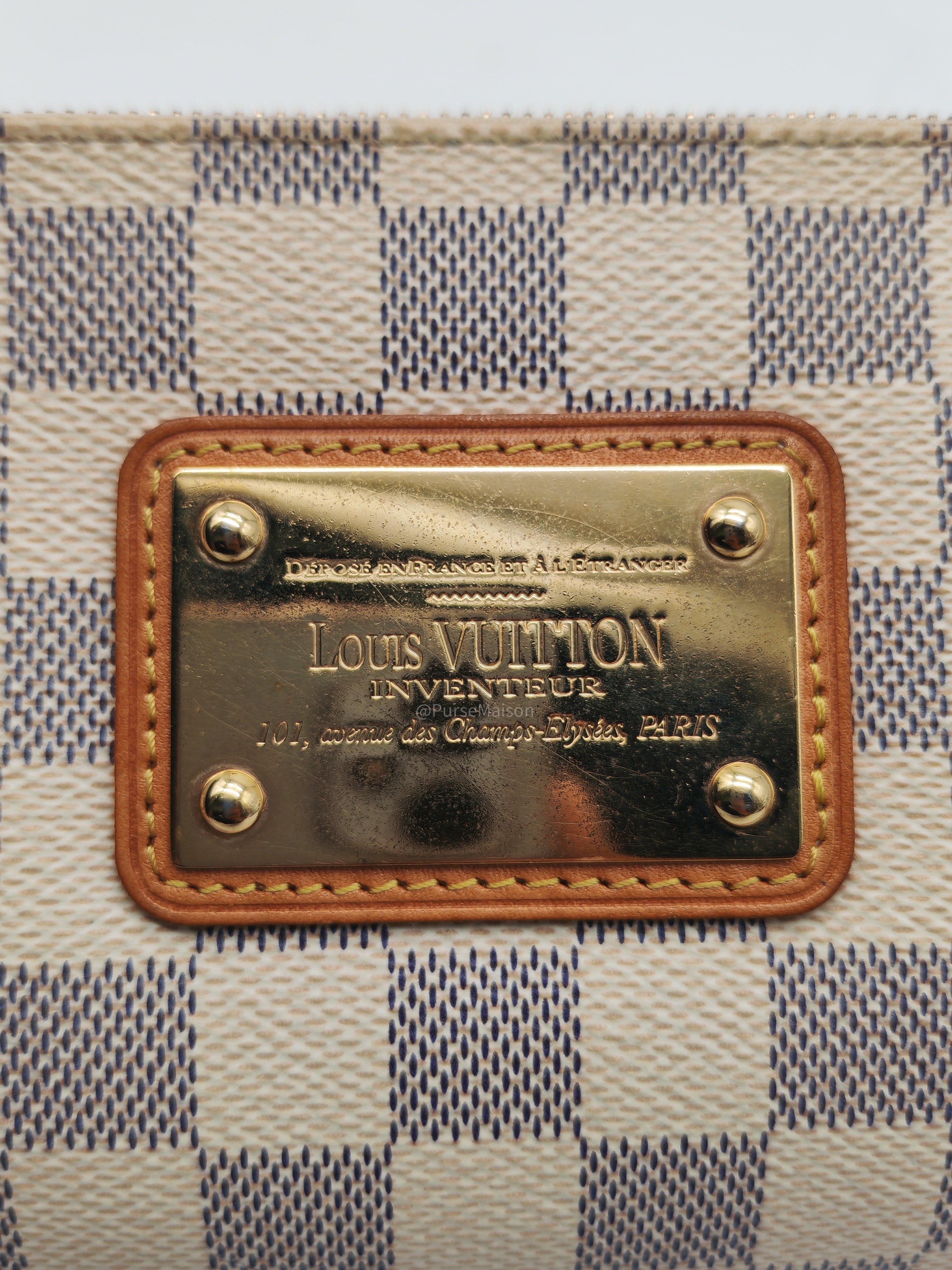 LV Damier Azur Eva Clutch Bag GHW