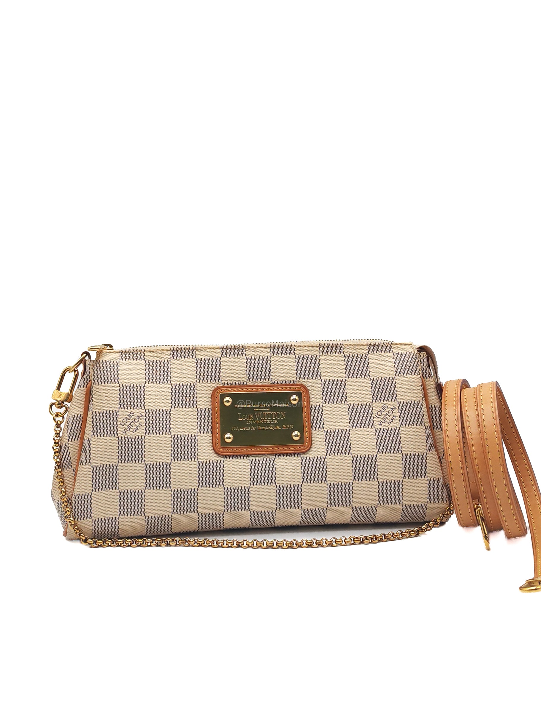 LV Damier Azur Eva Clutch Bag GHW