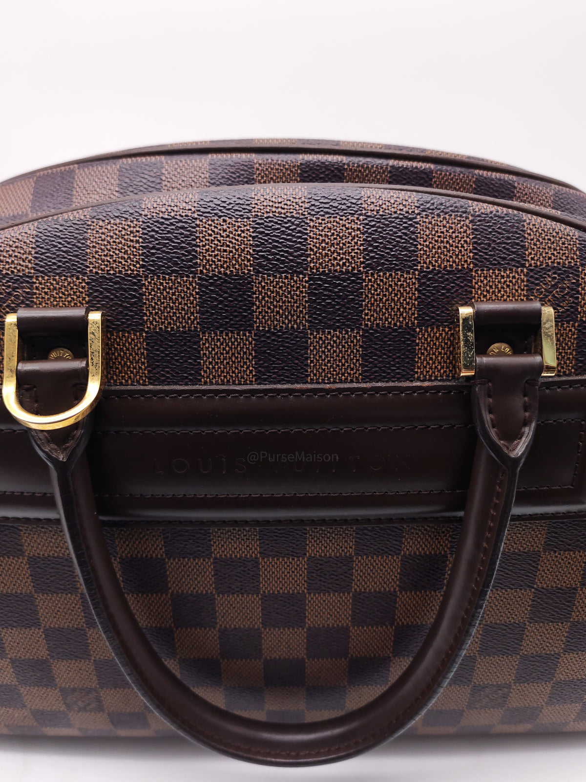 Louis Vuitton Nolita Hand Bag in Damier Ebene Canvas and Gold Hardware (Datecode: SP0022)