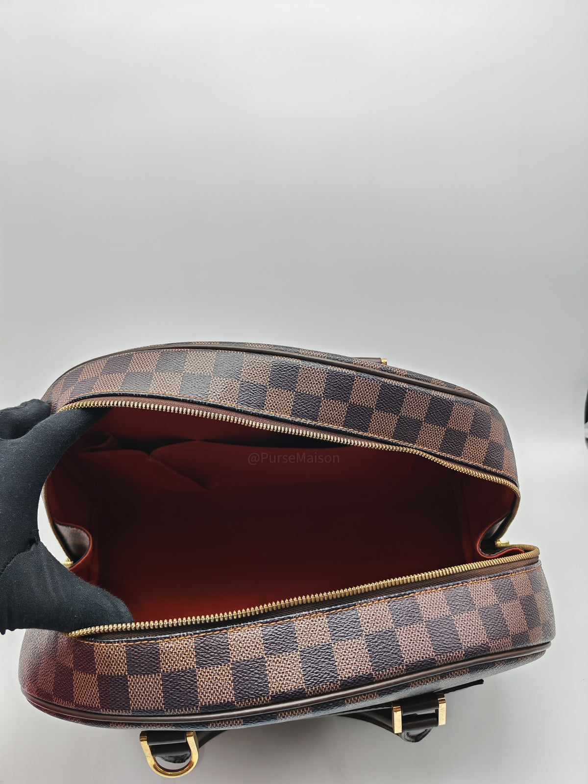 Louis Vuitton Nolita Hand Bag in Damier Ebene Canvas and Gold Hardware (Datecode: SP0022)