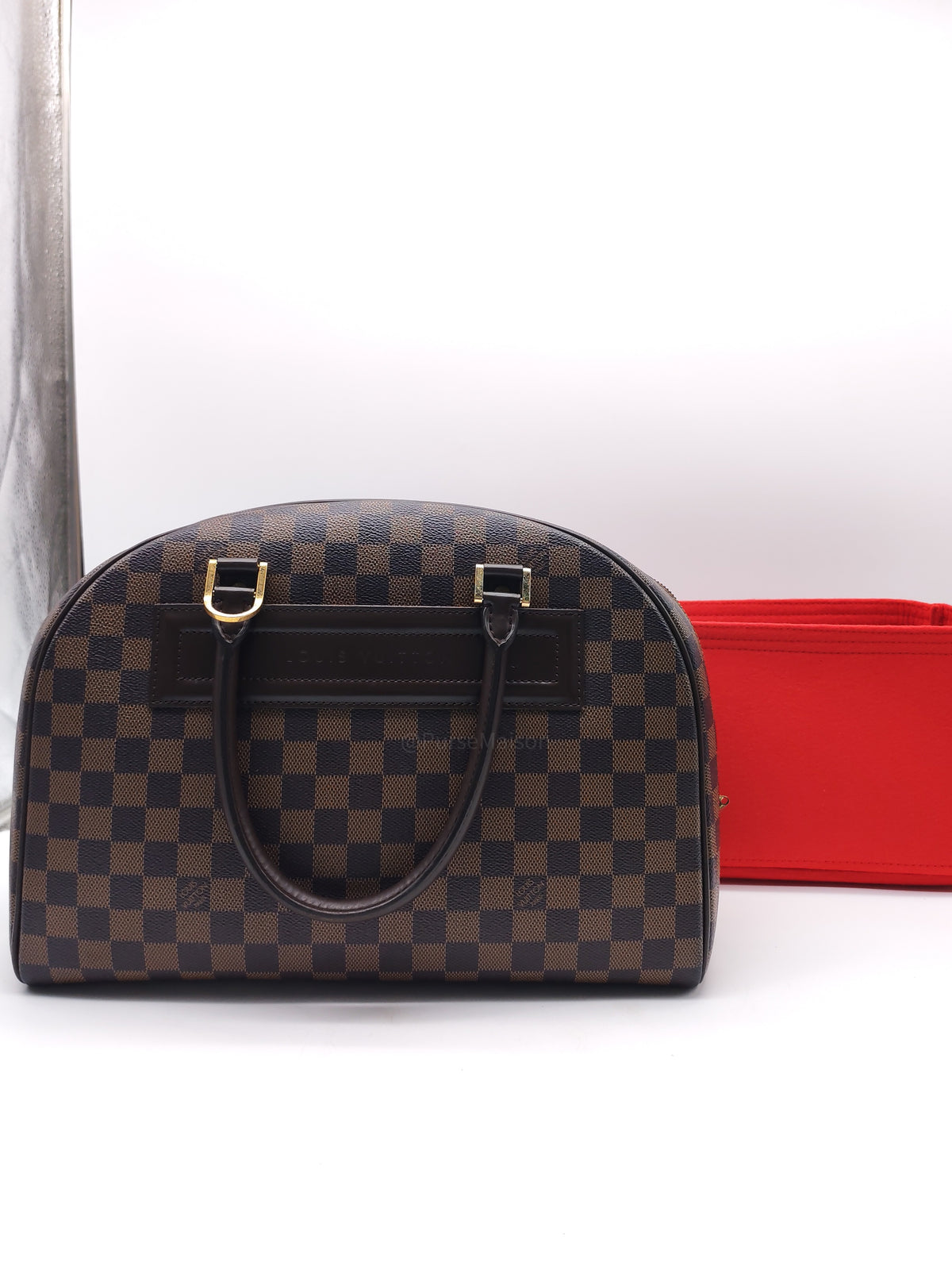 Louis Vuitton Nolita Hand Bag in Damier Ebene Canvas and Gold Hardware (Datecode: SP0022)