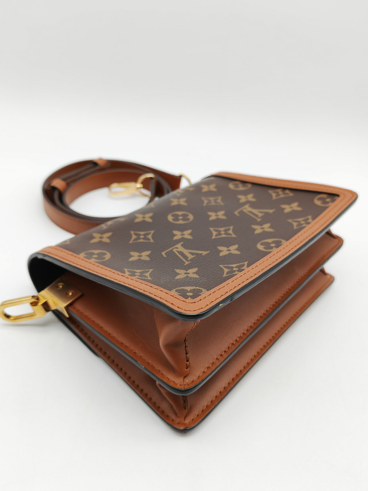 Louis Vuitton Mini Dauphine Bag in Monogram Reverse Canvas and Gold Hardware (Datecode: AA3179)