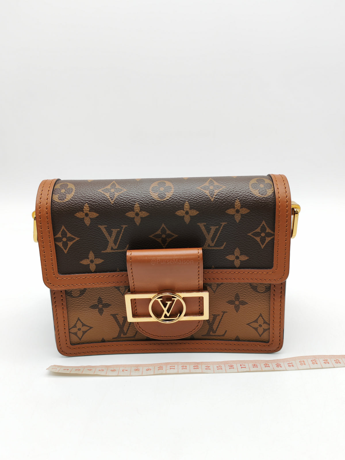 Louis Vuitton Mini Dauphine Bag in Monogram Reverse Canvas and Gold Hardware (Datecode: AA3179)